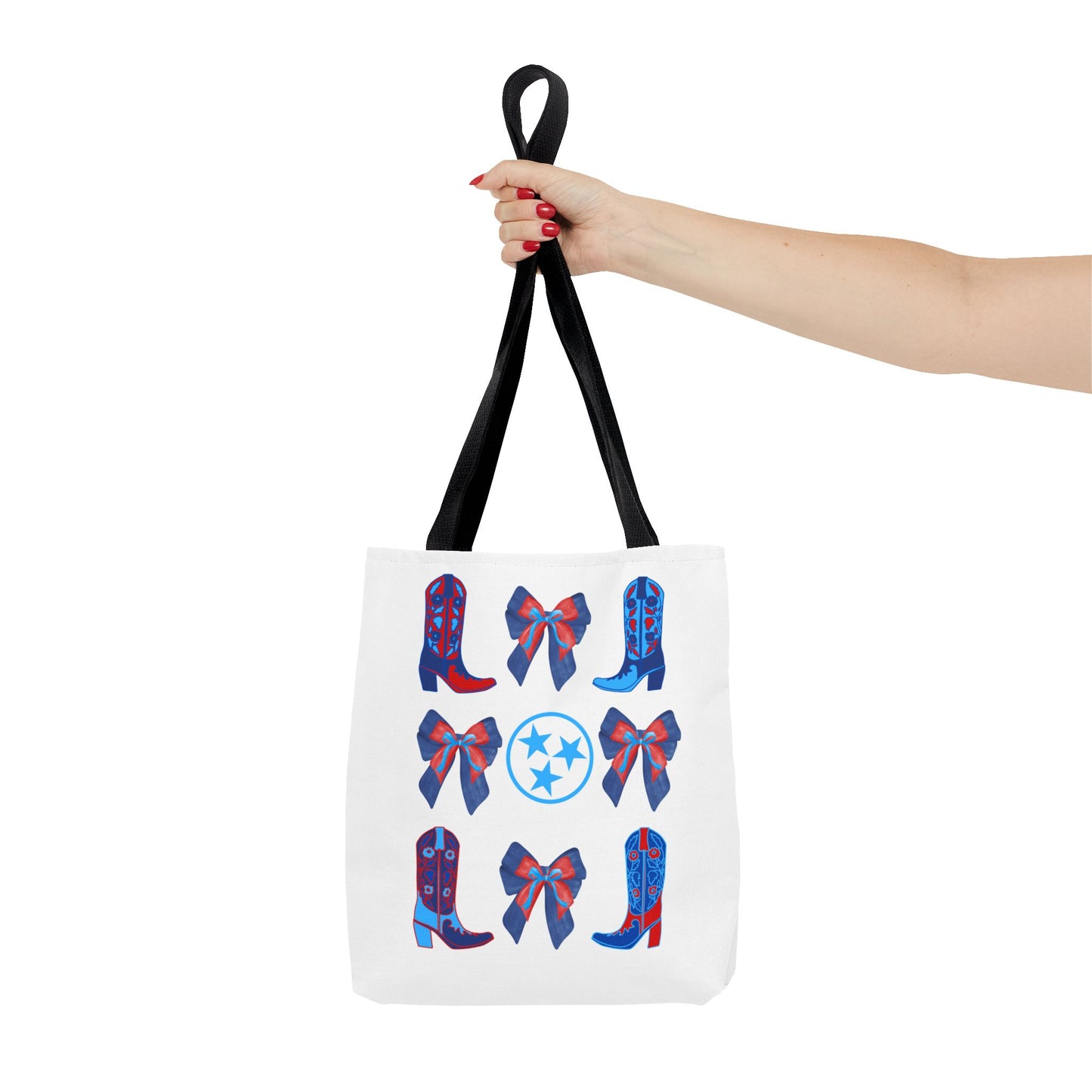 Tote Bag - Tennessee Titans Coquette Bow Design - Titan Up NFL Game Day Gift Nashville TN