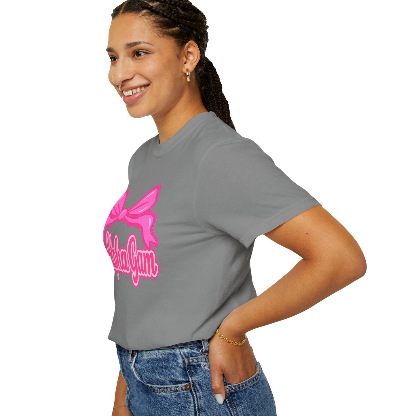 AlphaGam Bow T-Shirt | Unisex Garment-Dyed Tee for Sorority Sisters, College Apparel, Gifts for Greek Life, Casual Outfit, Sorority [...]