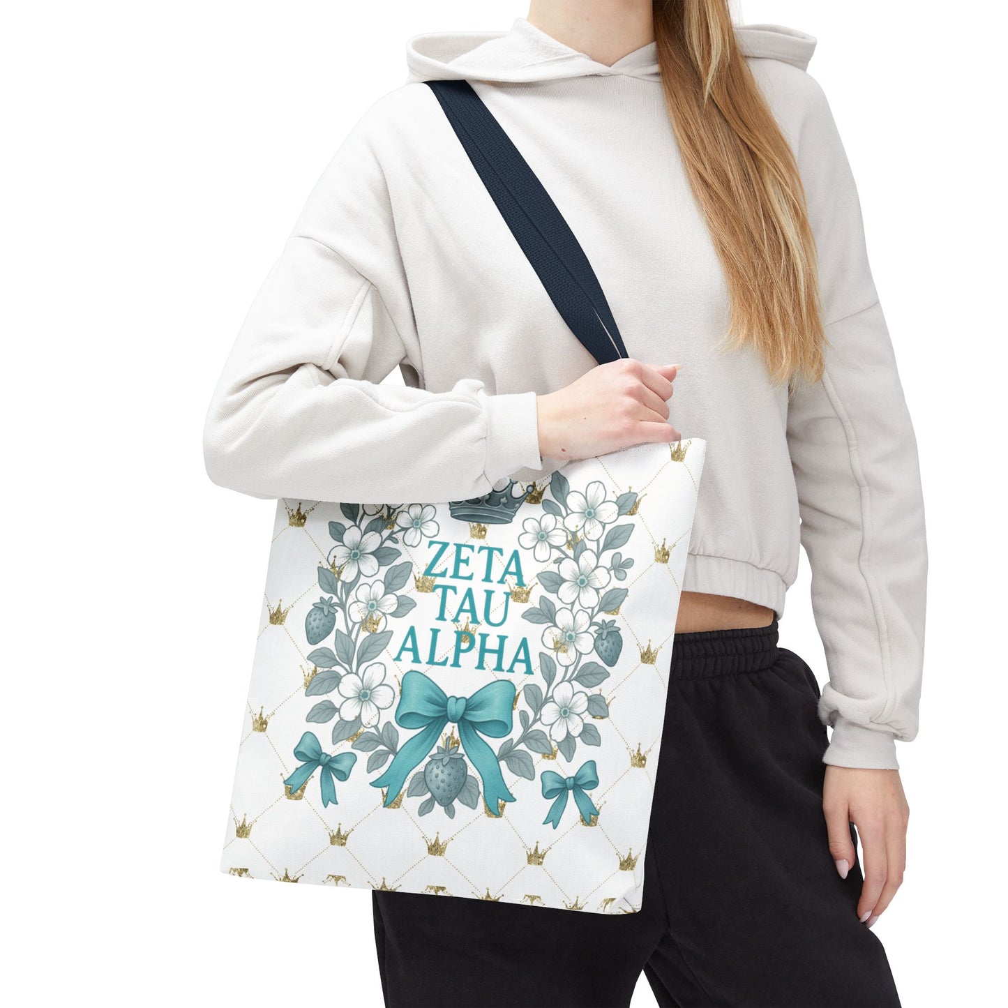 Zeta Tau Alpha Tote Bag | Sorority Bags, Floral Design, Gift for Sisters, Campus Essentials, Personalized Tote