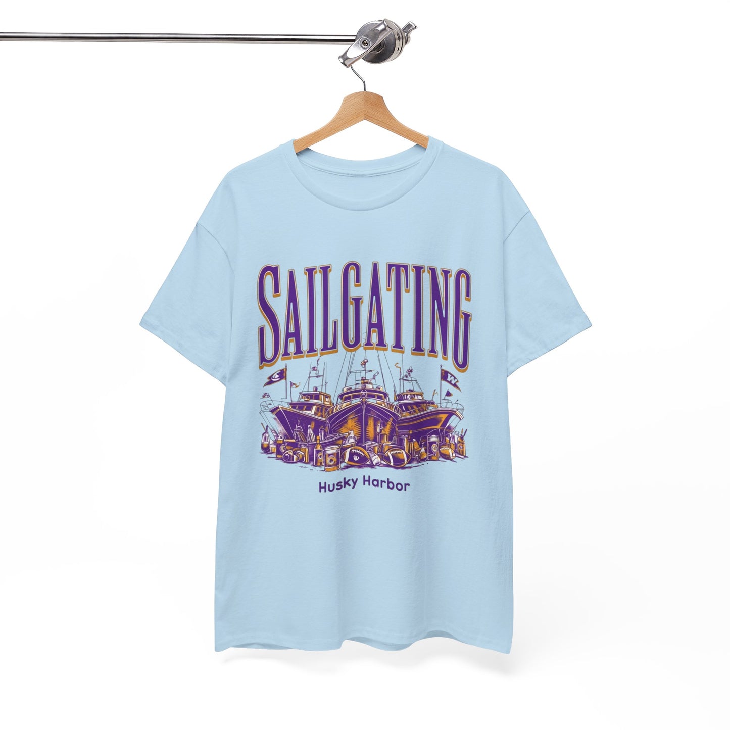 Sailgating Tee - Washington Huskies Unisex Heavy Cotton Shirt