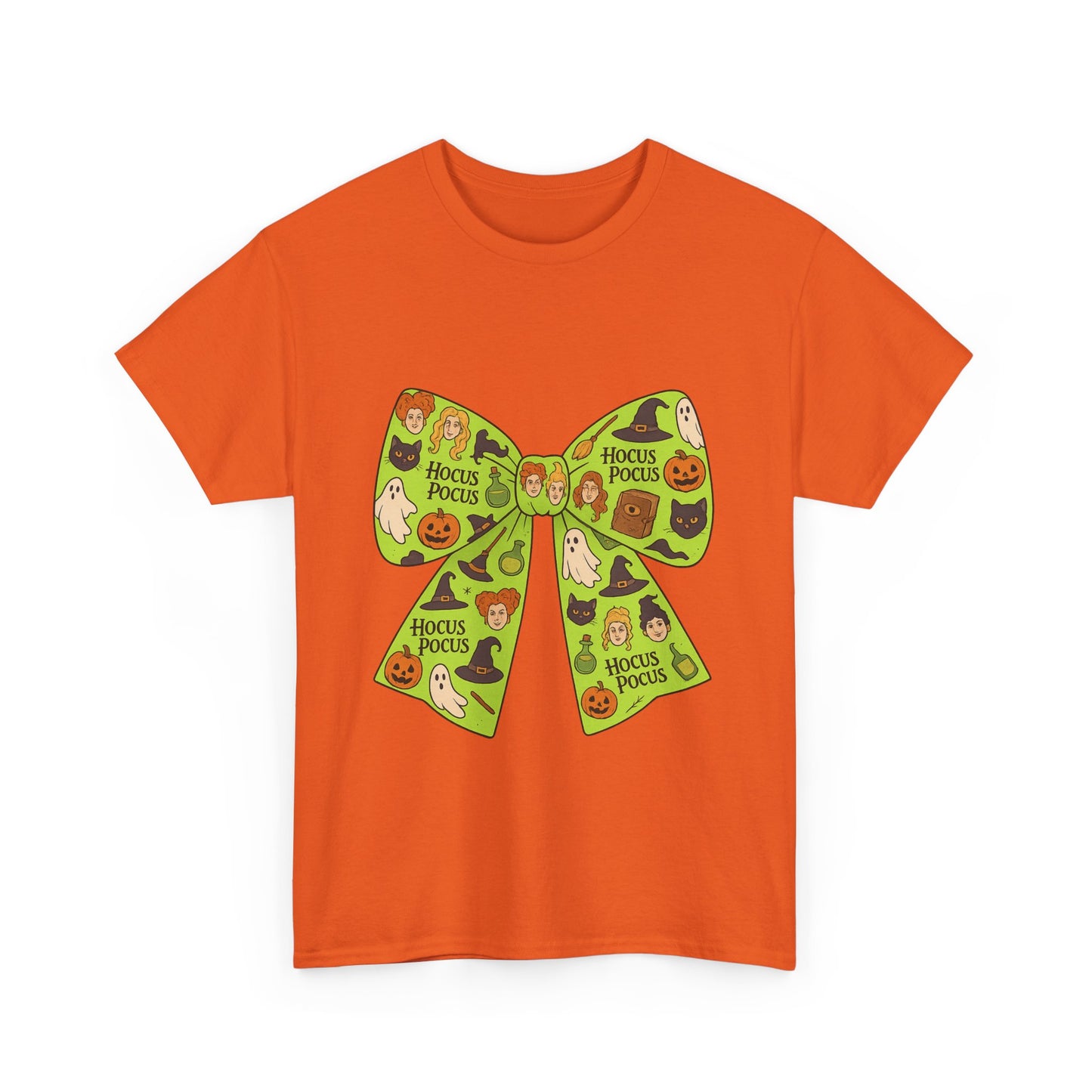 Halloween Graphic Tee, Spooky Season Unisex Shirt, Hocus Pocus Bow Tee, Autumn Style Shirt, Trick or Treat Apparel