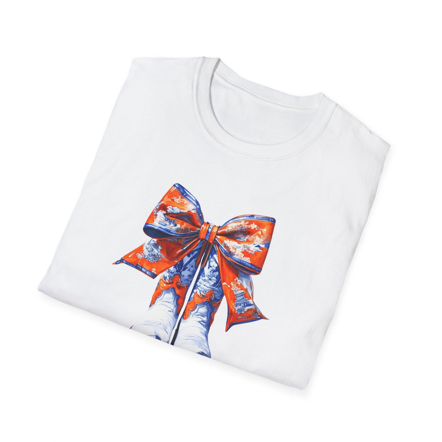 AU Coquette Boot Bow Cheerful Unisex T-Shirt with Bow Design - Perfect for Game Day, Sports Fans, Birthdays, and Casual Wear, Go Tigers!