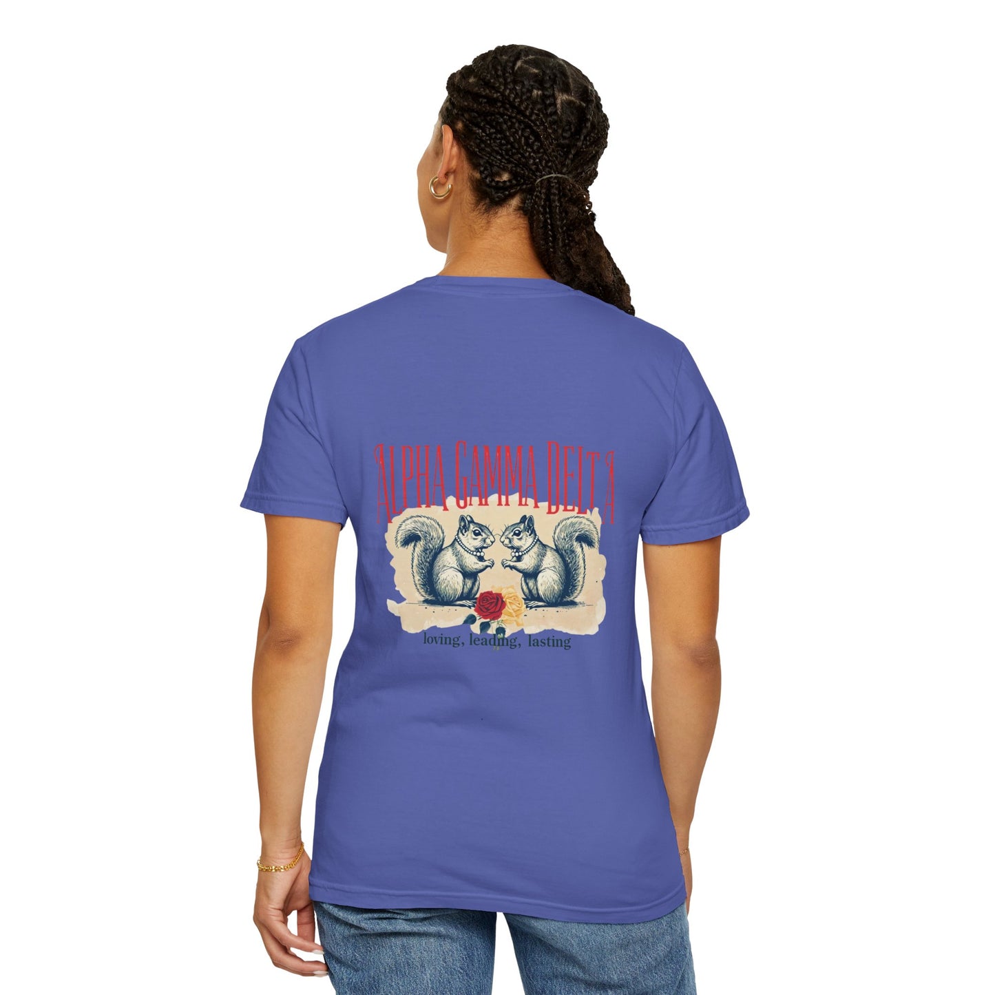 AGD Charming Sorority T-Shirt, Squirrel Design, Unisex Apparel, Perfect Gift, Casual Wear, College Life, Greek Life, Fraternity Events