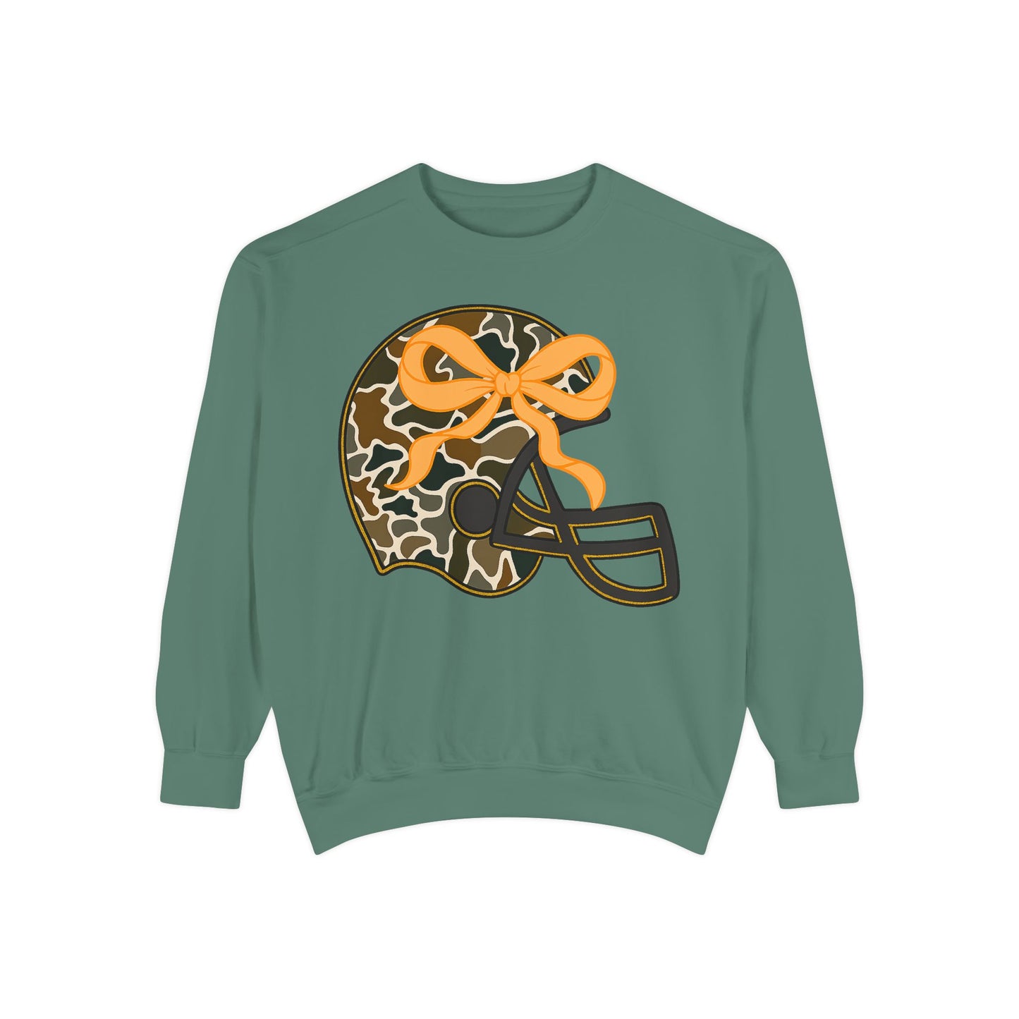 Comfort colors sweatshirt Camo Helmet Design, Casual Athletic Wear, Unisex Fall Fashion, Gift for Sports Fans