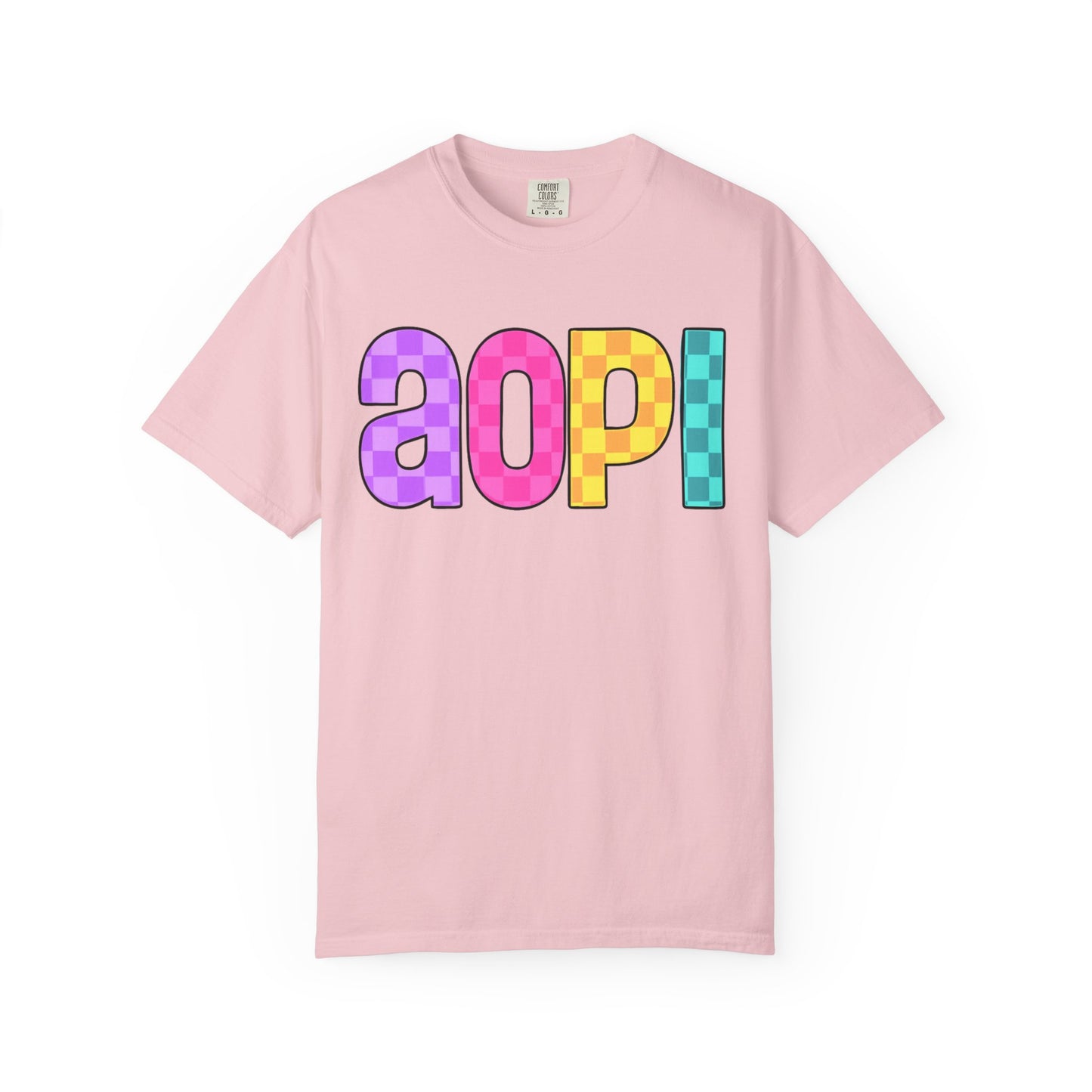 Colorful Graphic Tee - Trendy Unisex Garment-Dyed T-shirt for Casual Summer Wear and AOPI Spirit Gift