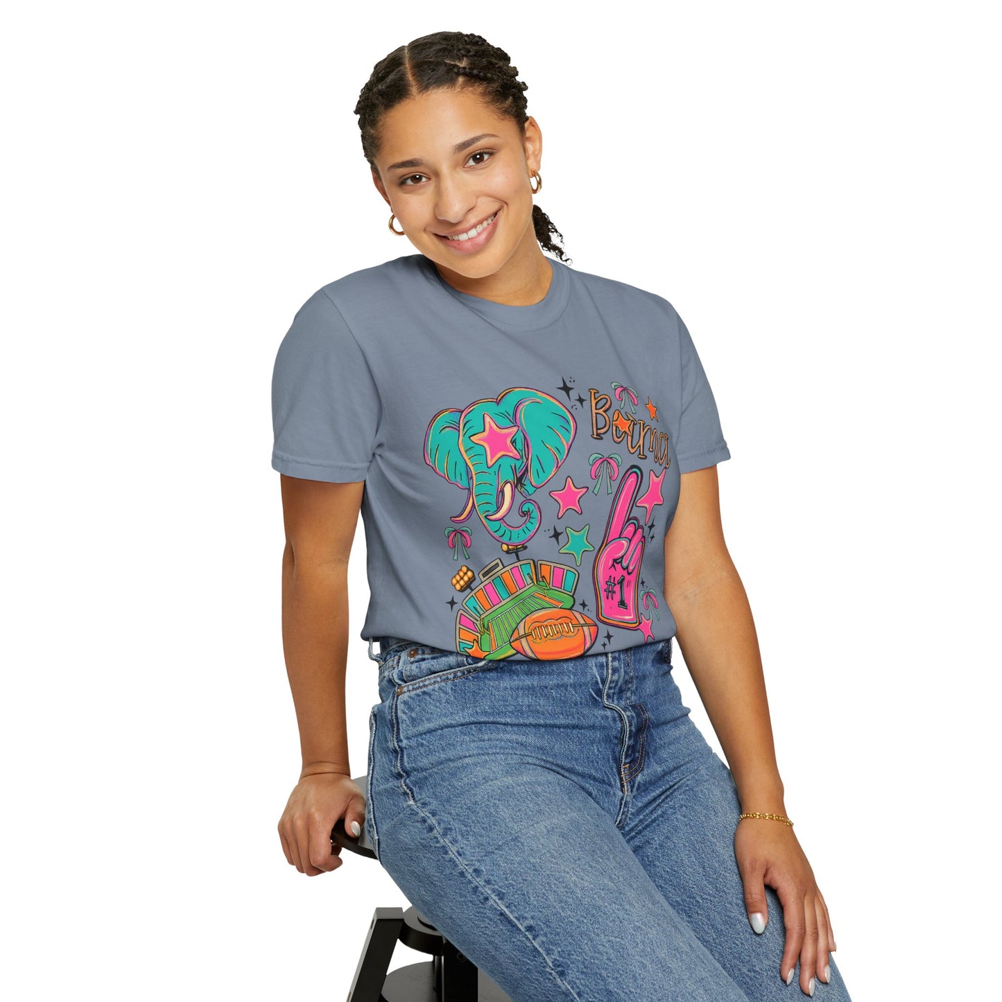 Preppy Neon Elephant Fan T-Shirt