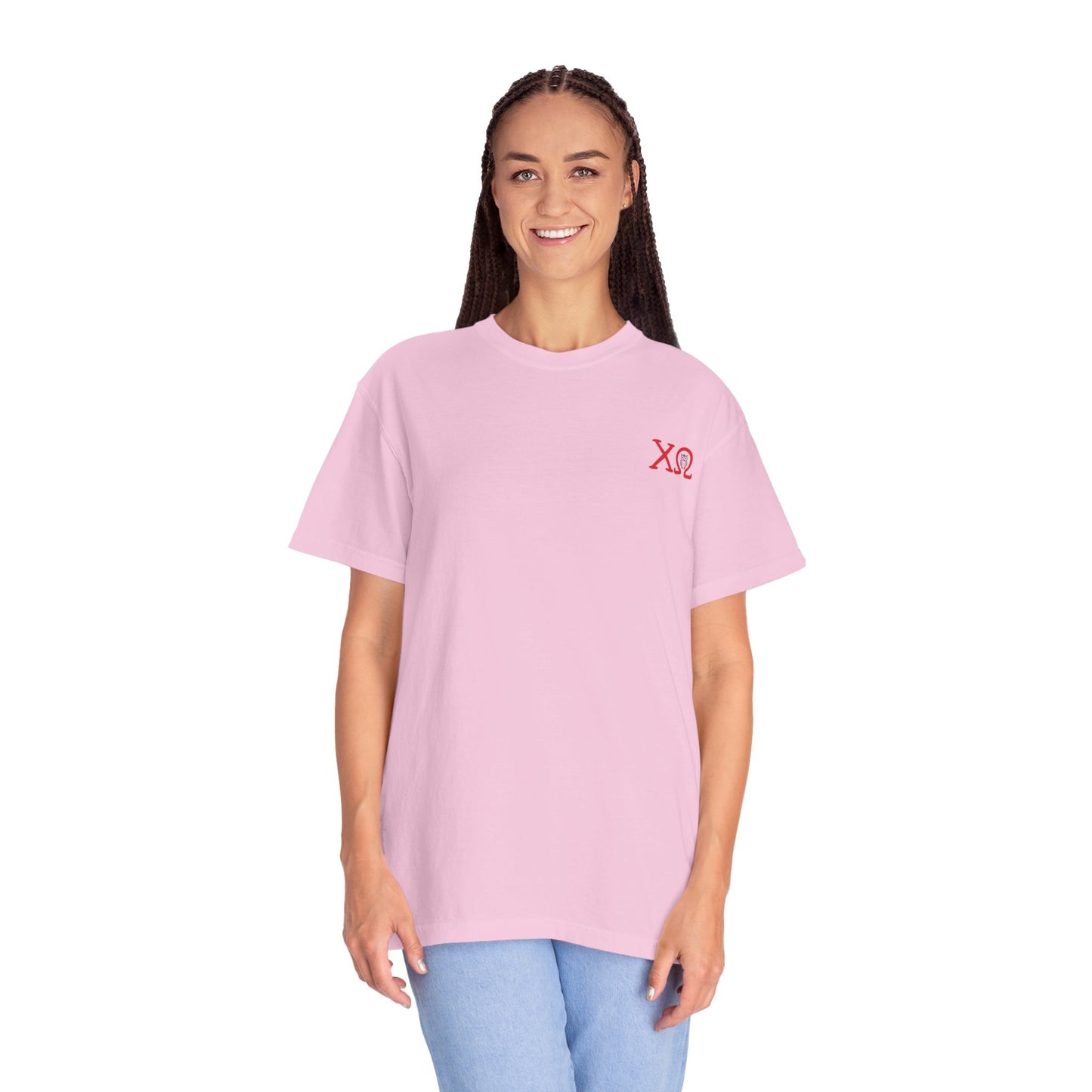 Chi Omega Sister T-Shirt, Sorority Apparel, College Tee, Garment-Dyed Shirt, Greek Life Merchandise, Casual Wear
