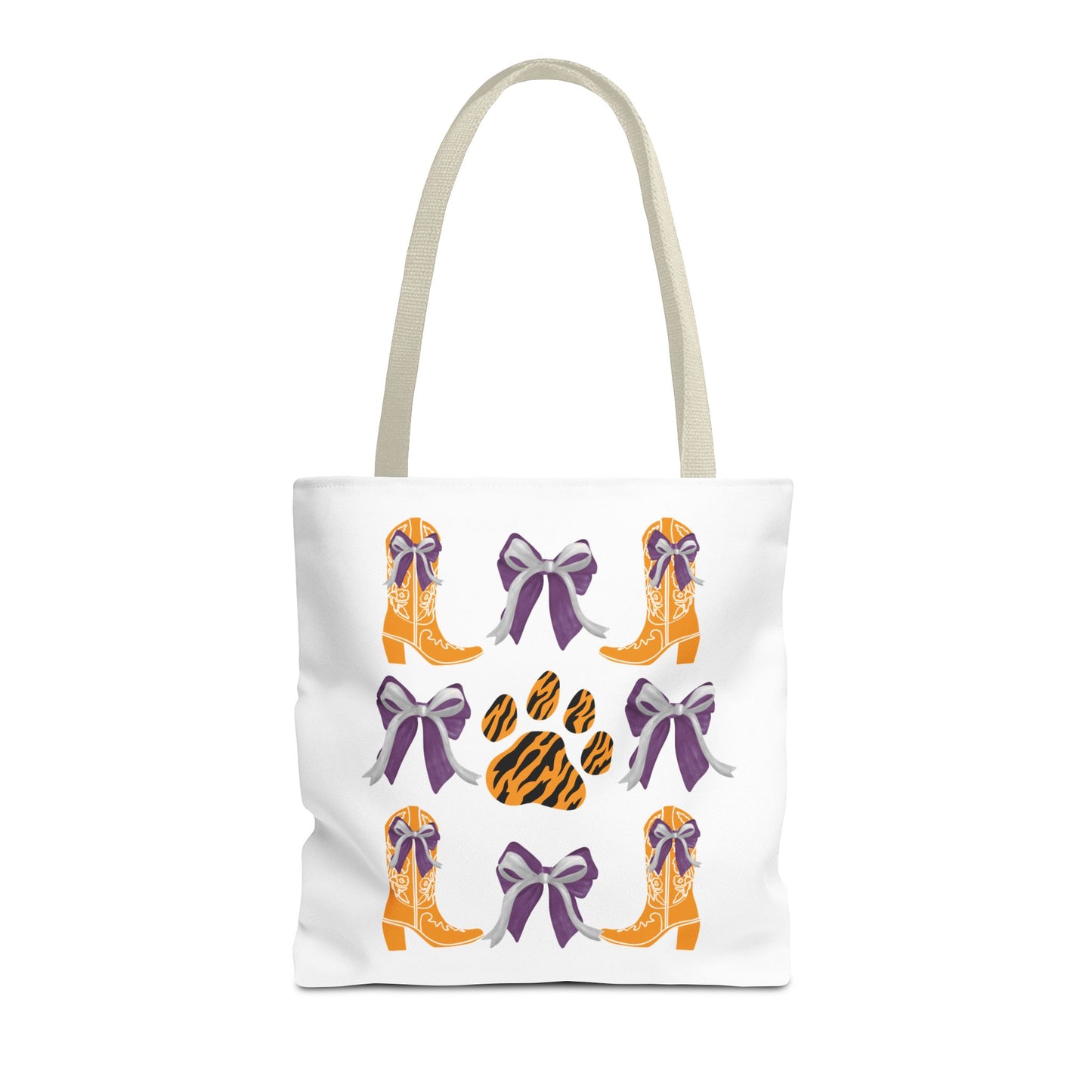 SC Clemson Coquette Bow Tiger Print Tote Bag, Go Tigers, SC Game Day, Clemson, SC, College Student Gift, Graduation Gift, SC Tigers Fan, Clemson Alumni