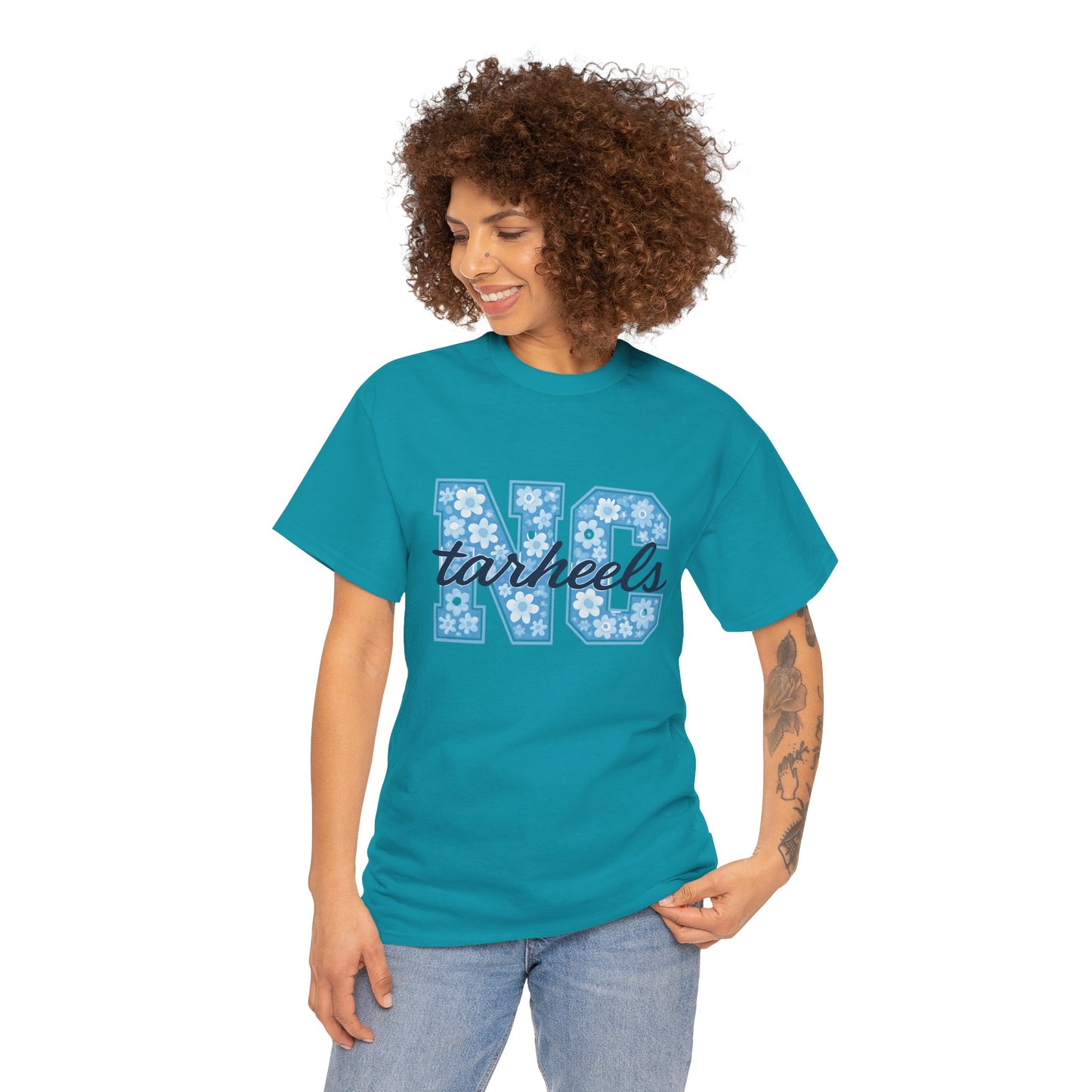North Carolina Tarheels Unisex Heavy Cotton Tee, College Spirit Wear, Men's and Women's Casual T-Shirt, School Pride Apparel, Gift for Fans