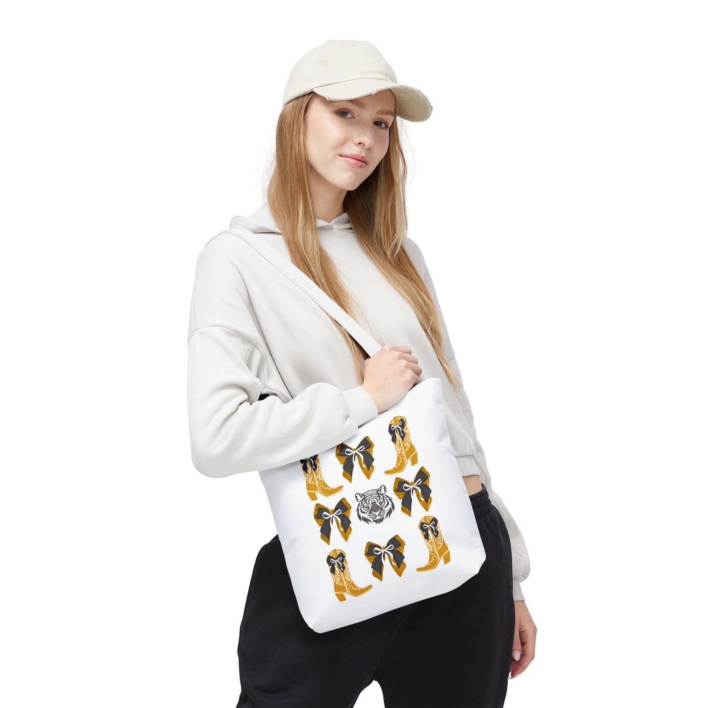 Mizzou tigers tote bag, missouri game day, Stylish Tote Bag with Boots and Tiger Design, missouri fan gift, missouri tigers alumni, graduation gift, mo tigers