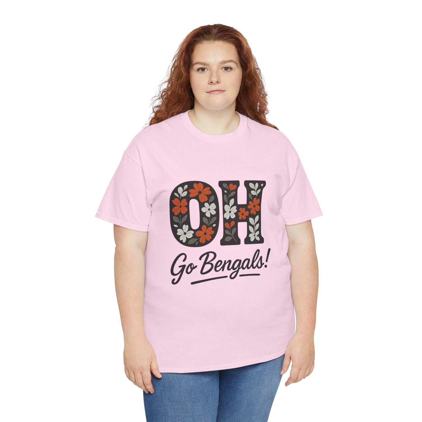 Bengals Floral Tee - Unisex Heavy Cotton