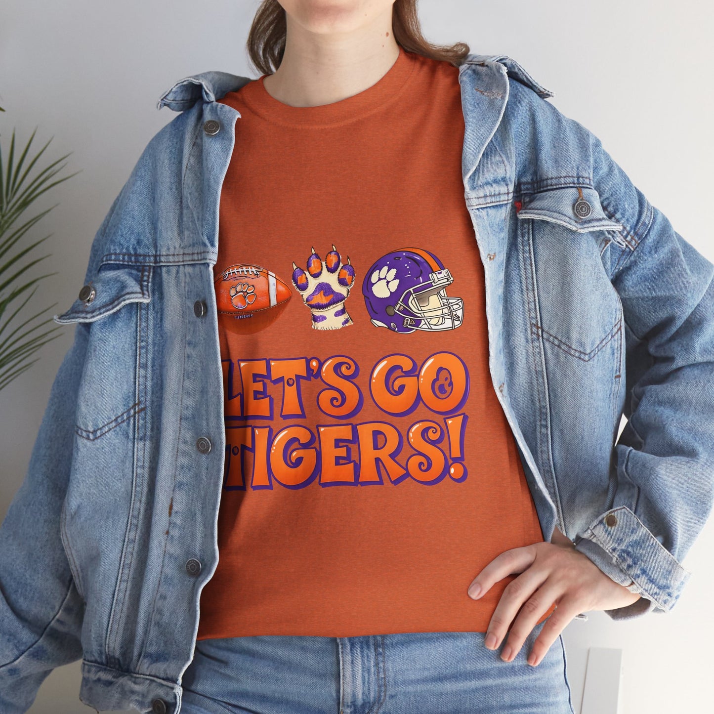 Unisex Heavy Cotton Tee - Let's Go Tigers! Sports Fan Tee, Game Day Shirt, Tailgate Apparel, Team Pride Top, College Football Gear