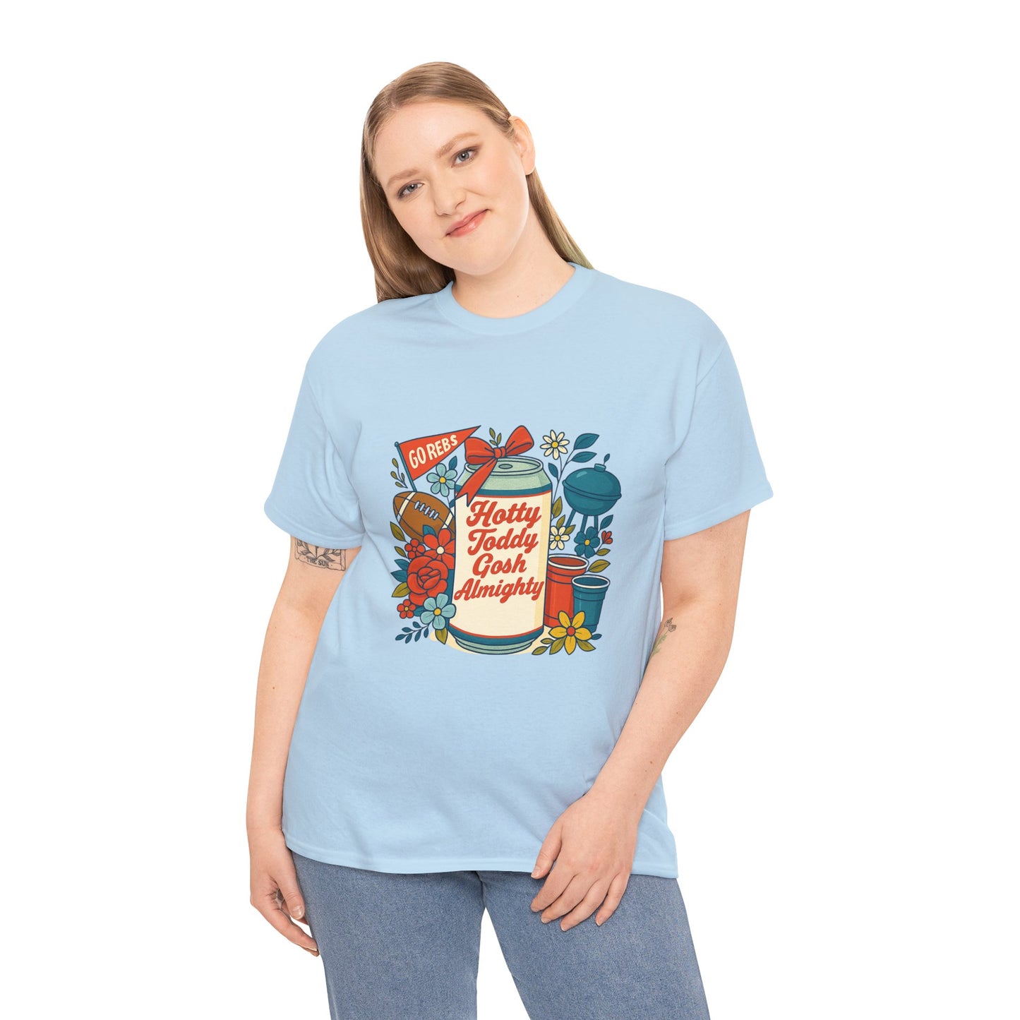Hotty Toddy Heavy Cotton Tee - Unisex Graphic T-Shirt, Casual Wear, College Apparel, Gift for Students, Spring Break Fashion