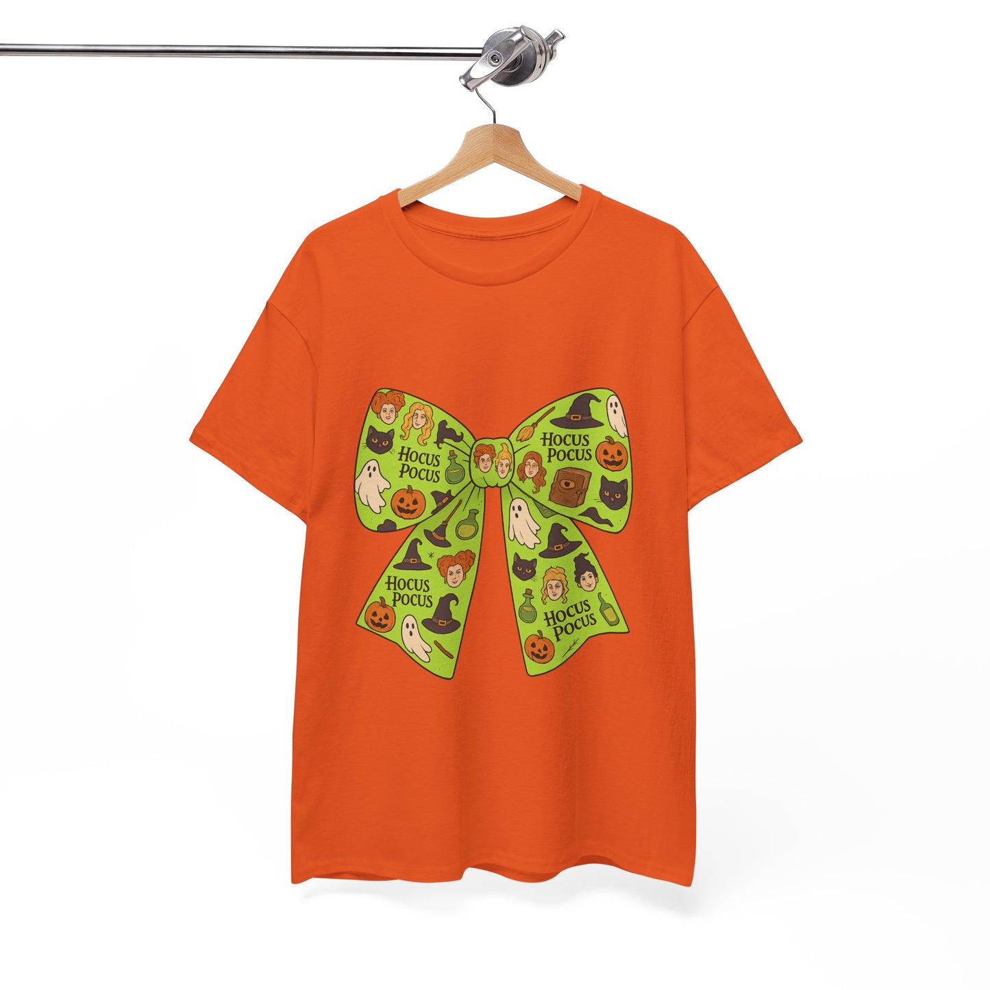 Halloween Graphic Tee, Spooky Season Unisex Shirt, Hocus Pocus Bow Tee, Autumn Style Shirt, Trick or Treat Apparel