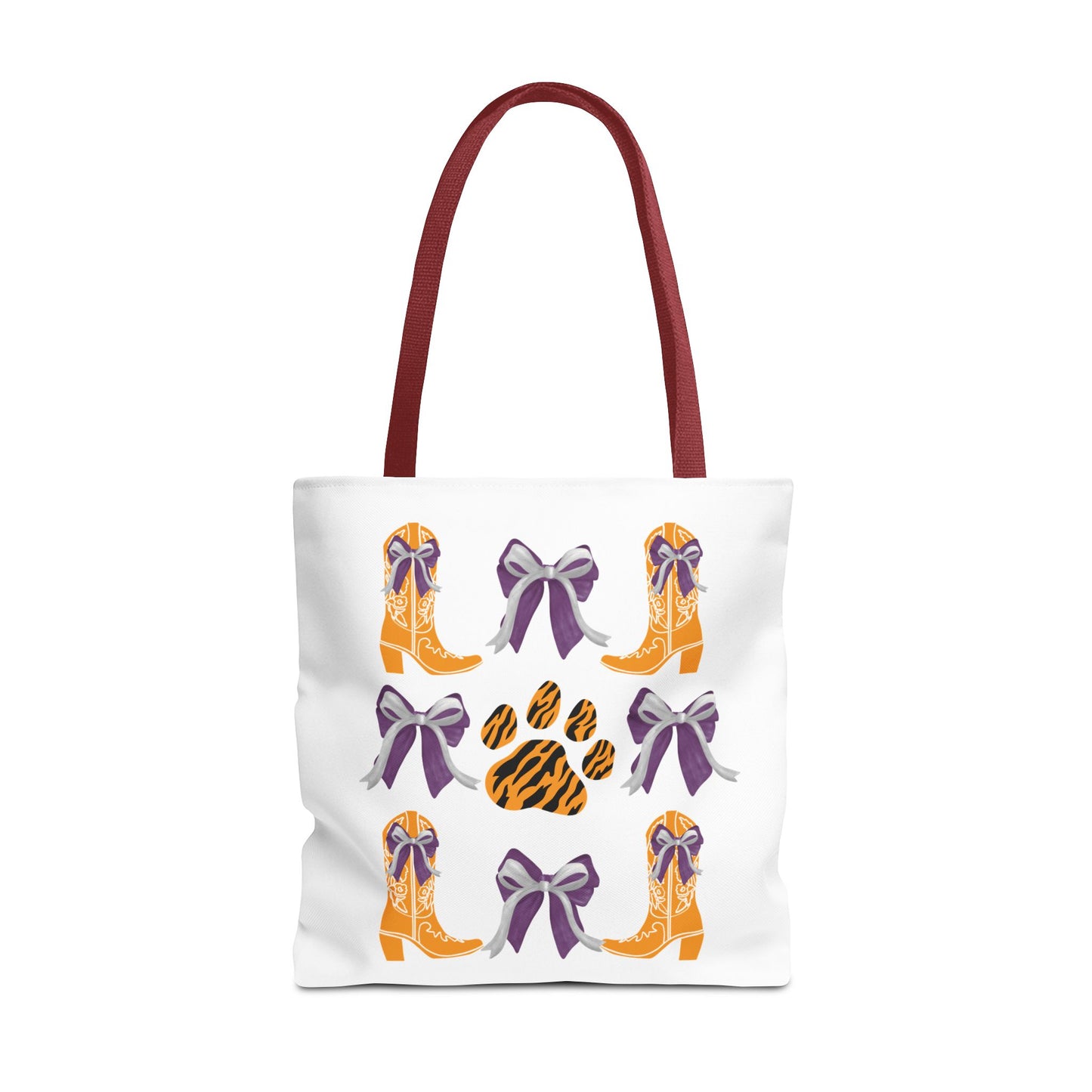 SC Clemson Coquette Bow Tiger Print Tote Bag, Go Tigers, SC Game Day, Clemson, SC, College Student Gift, Graduation Gift, SC Tigers Fan, Clemson Alumni