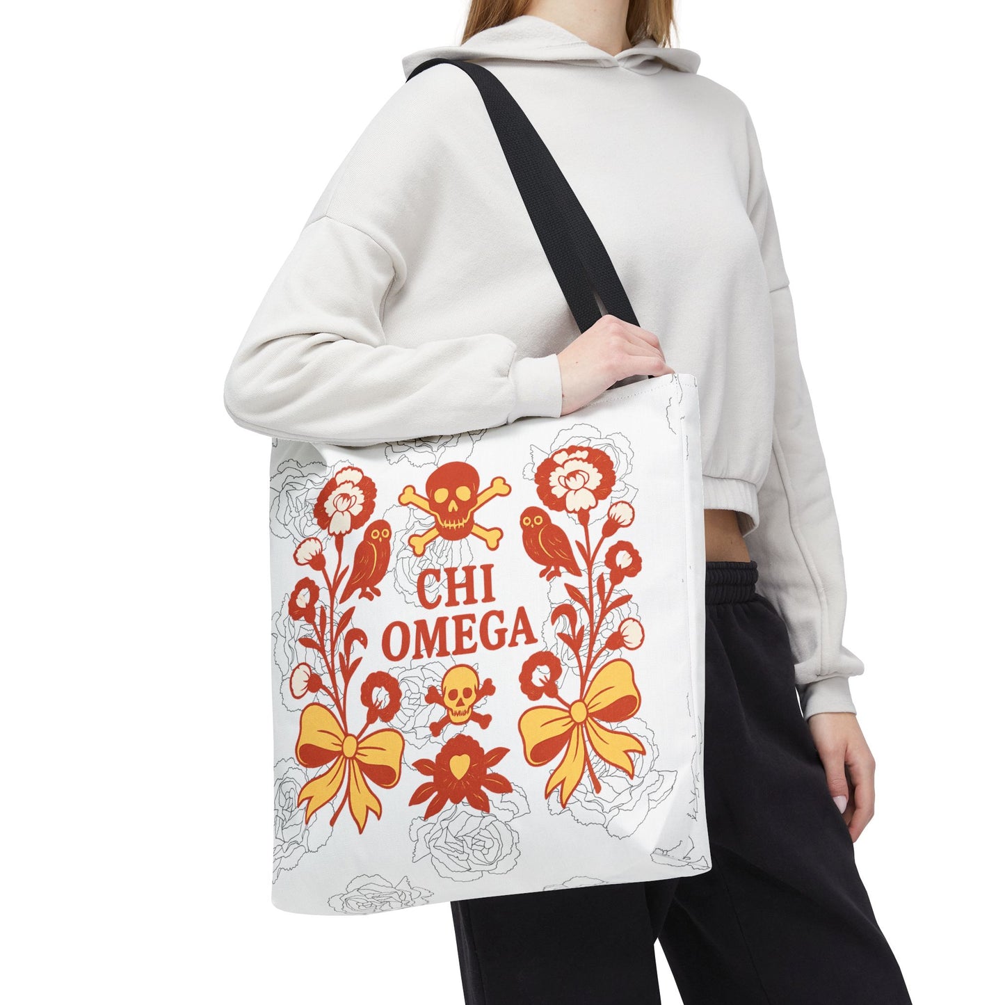 Chi Omega Floral Tote Bag