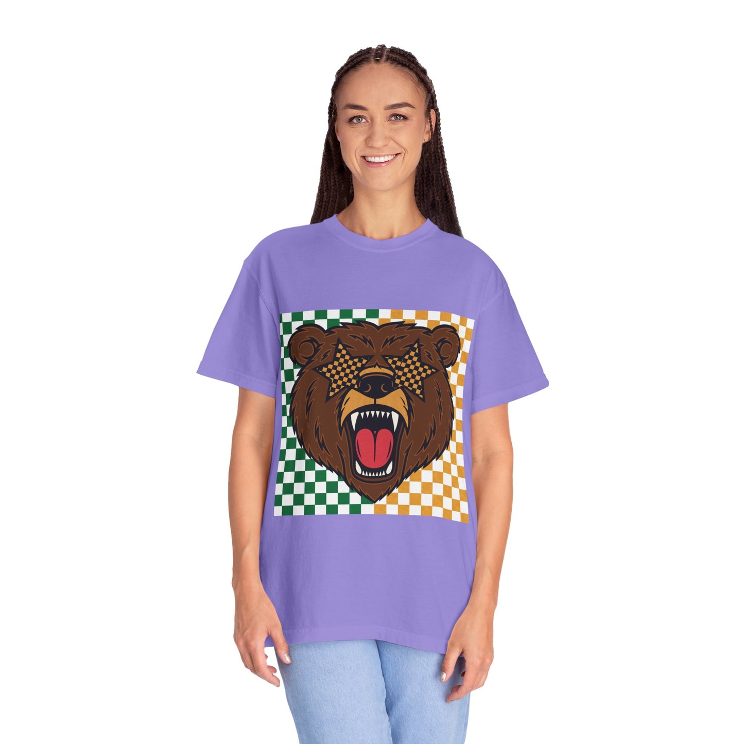 Checkered BU Bear Unisex T-shirt