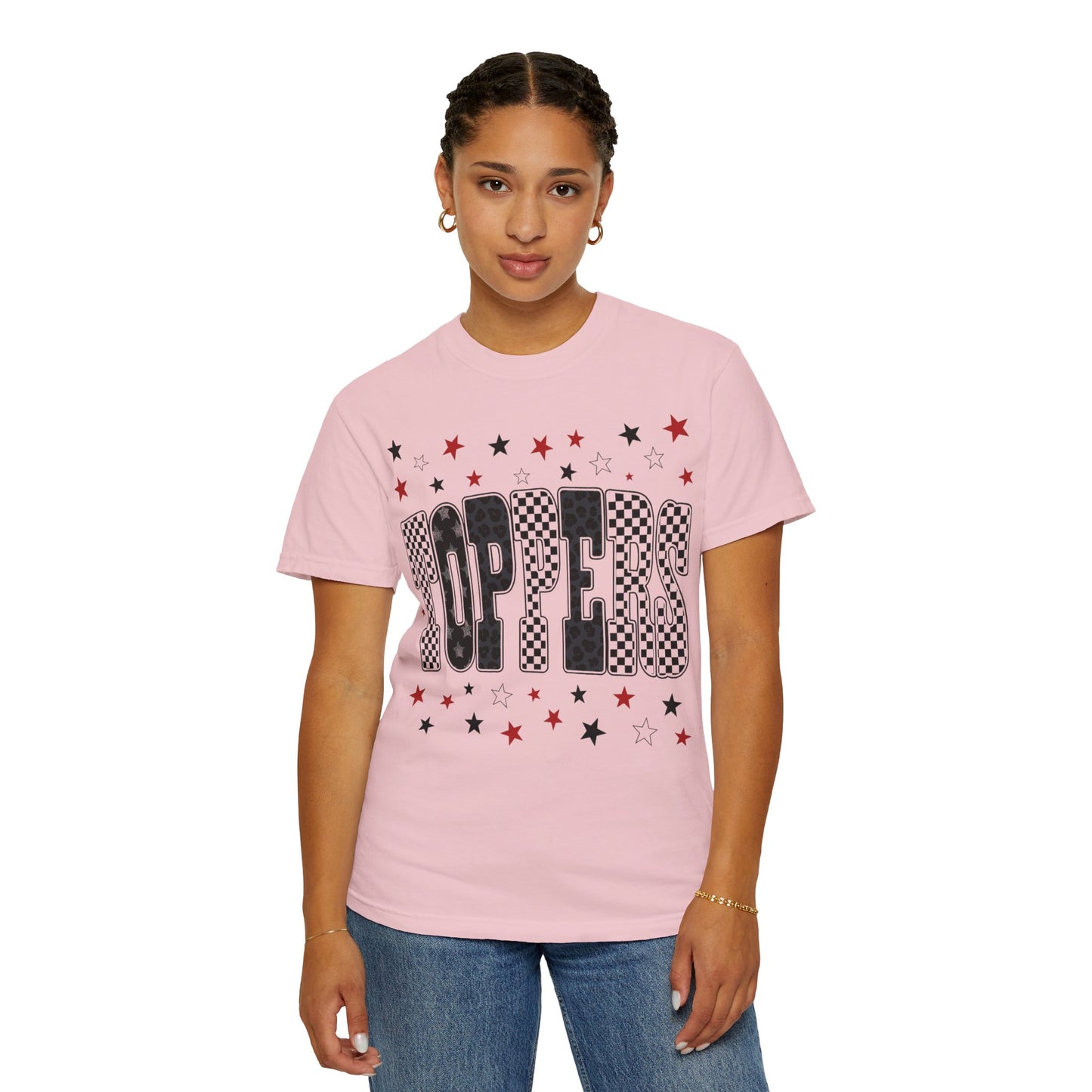 Topper Star and Checker Pattern Graphic Tee