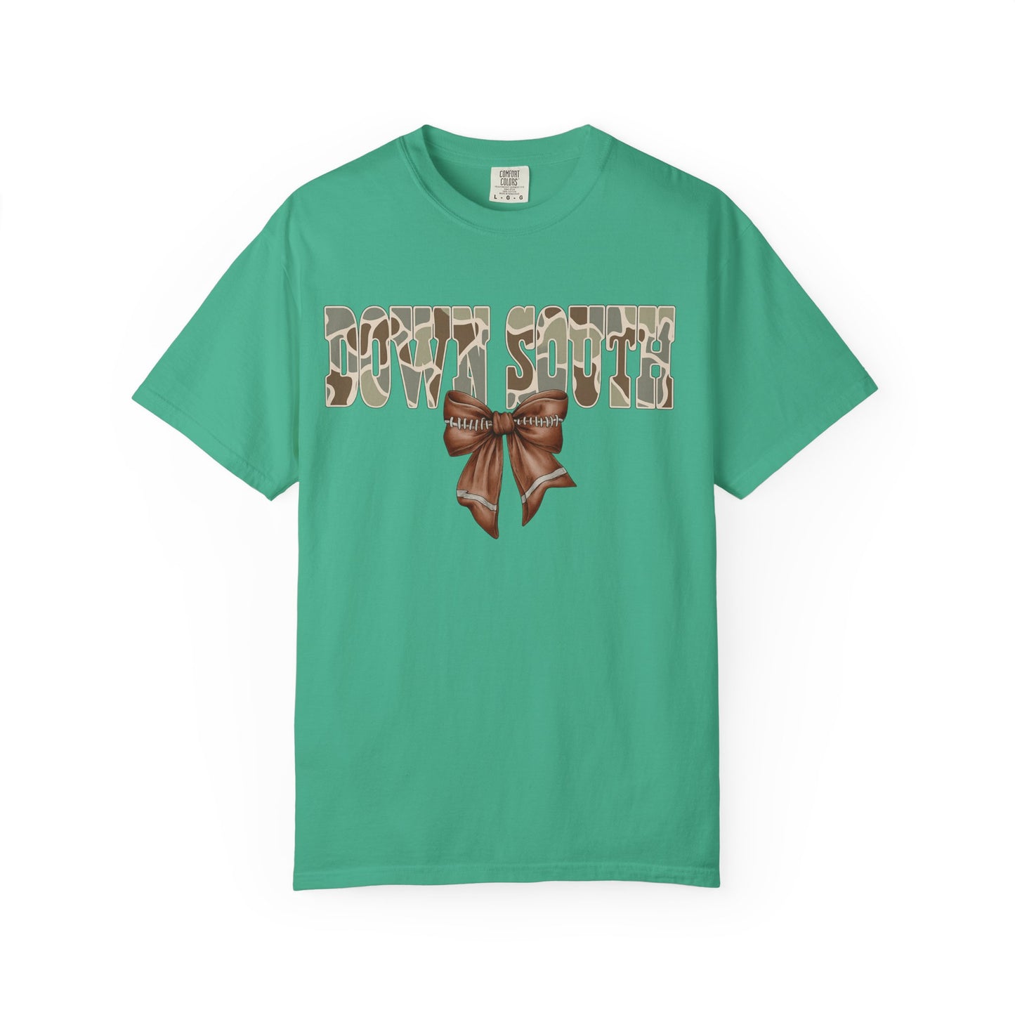 Camo Bow Graphic Tee - Trendy Apparel for Casual Outings and Birthdays