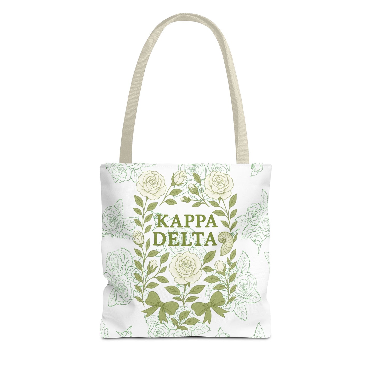 Elegant Kappa Delta Tote Bag, Floral AOP Design, Sorority Bag, Gift for Sisters, Eco-Friendly Shopping Bag