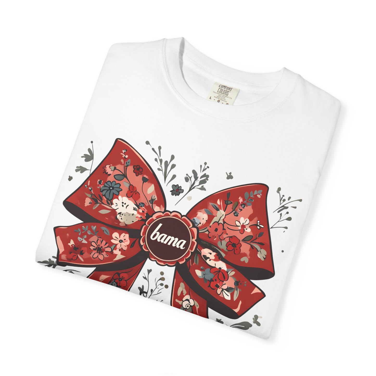 Floral Bow T-shirt - Comfort Colors - Coquette Bama Bow - Alabama Fan