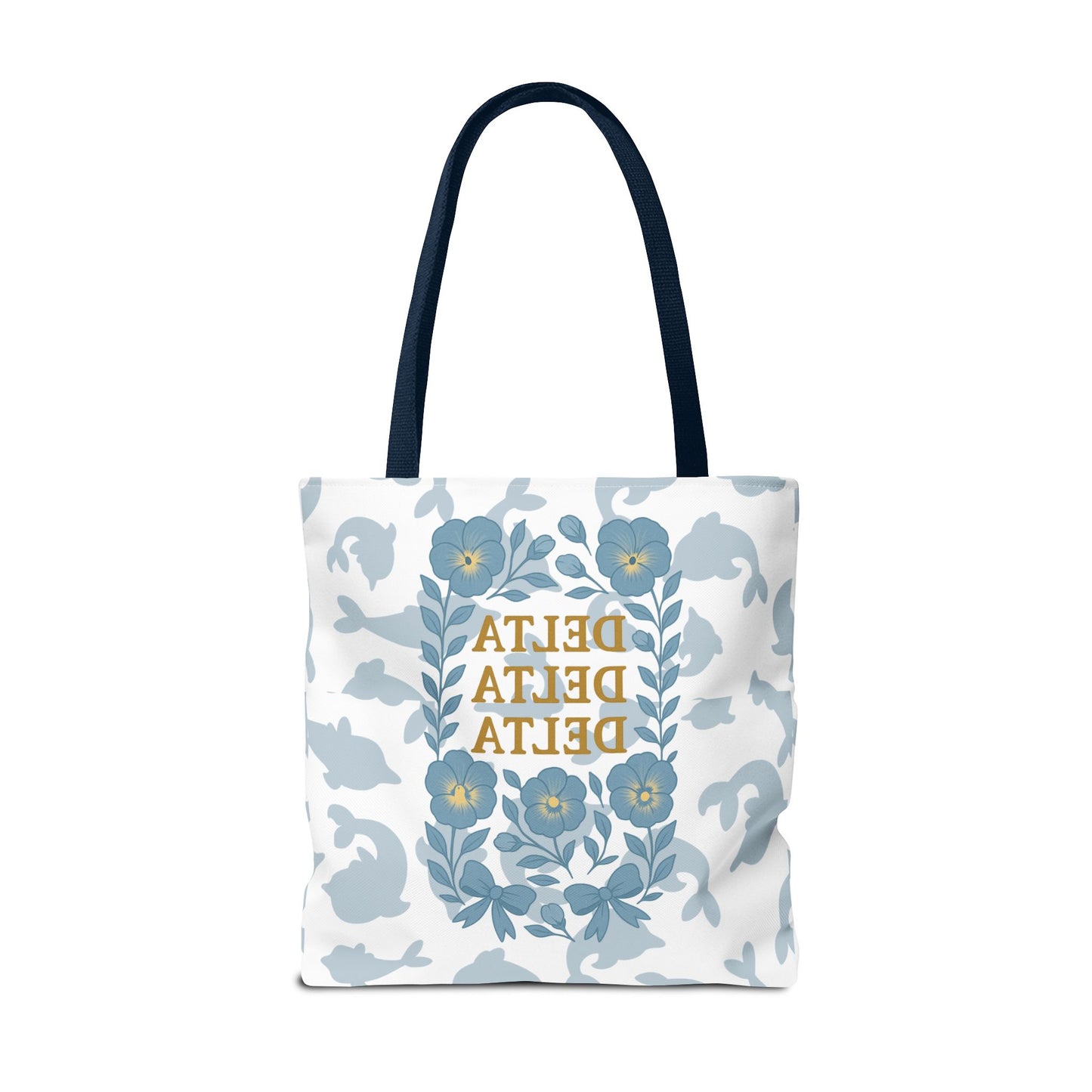 Delta Delta Delta Floral Tote Bag | Sorority Gift | Reusable Shopping Bag | Summer Accessory | Eco-Friendly Bag | Stylish Storage