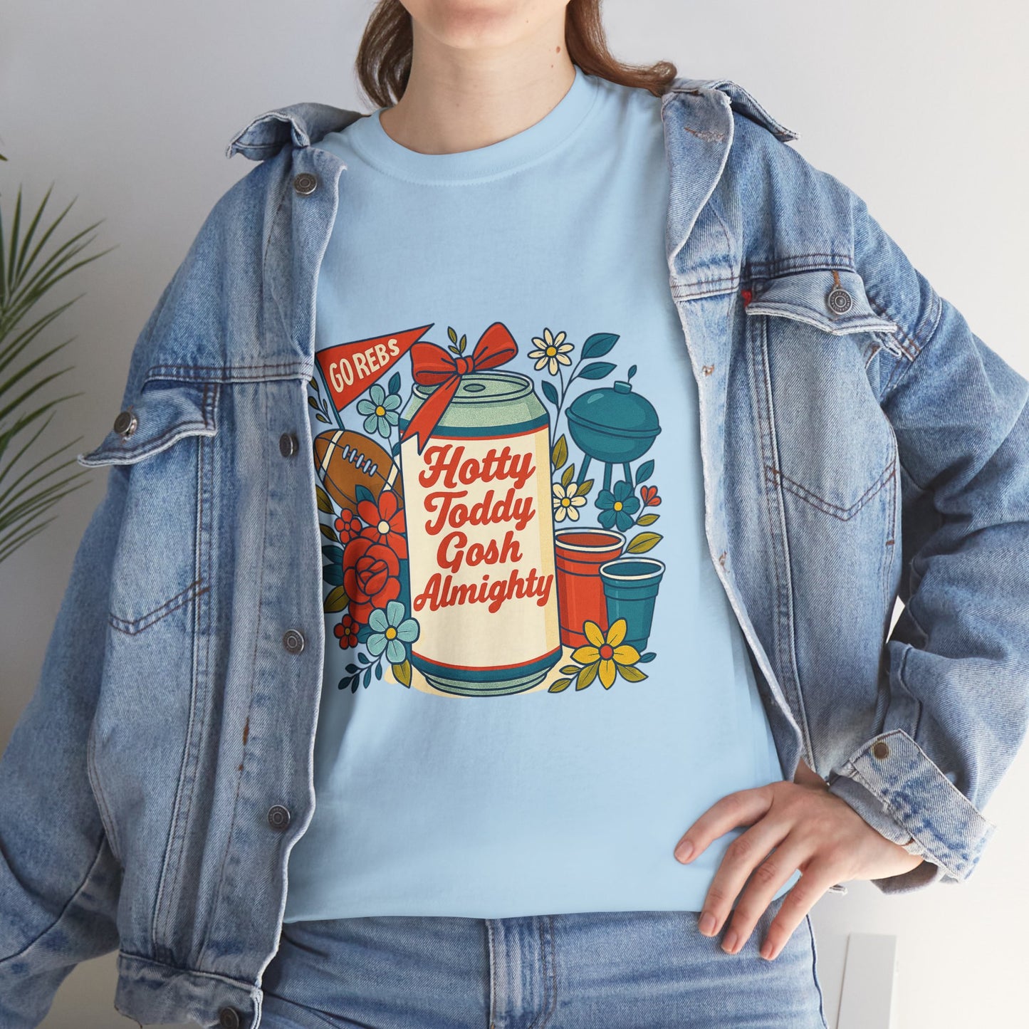 Hotty Toddy Heavy Cotton Tee - Unisex Graphic T-Shirt, Casual Wear, College Apparel, Gift for Students, Spring Break Fashion
