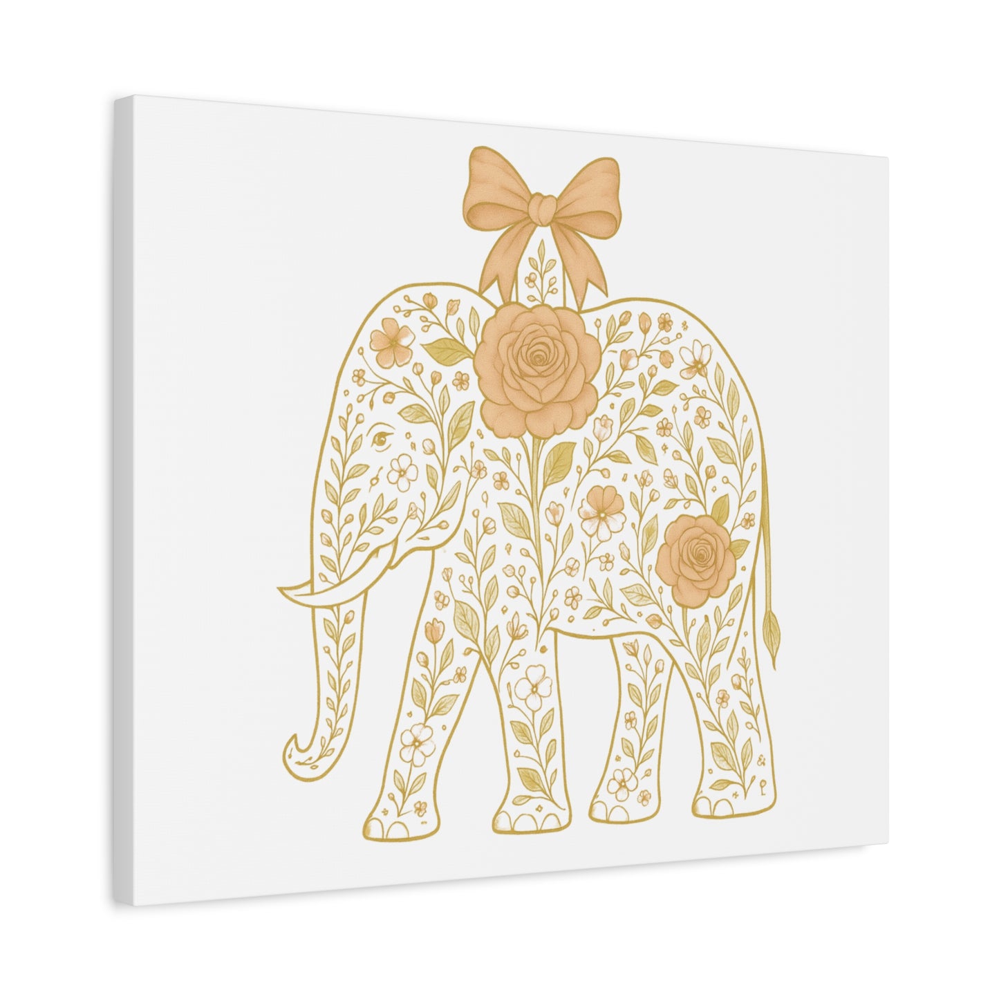 Coquette Elephant Bow Canvas Wall Art