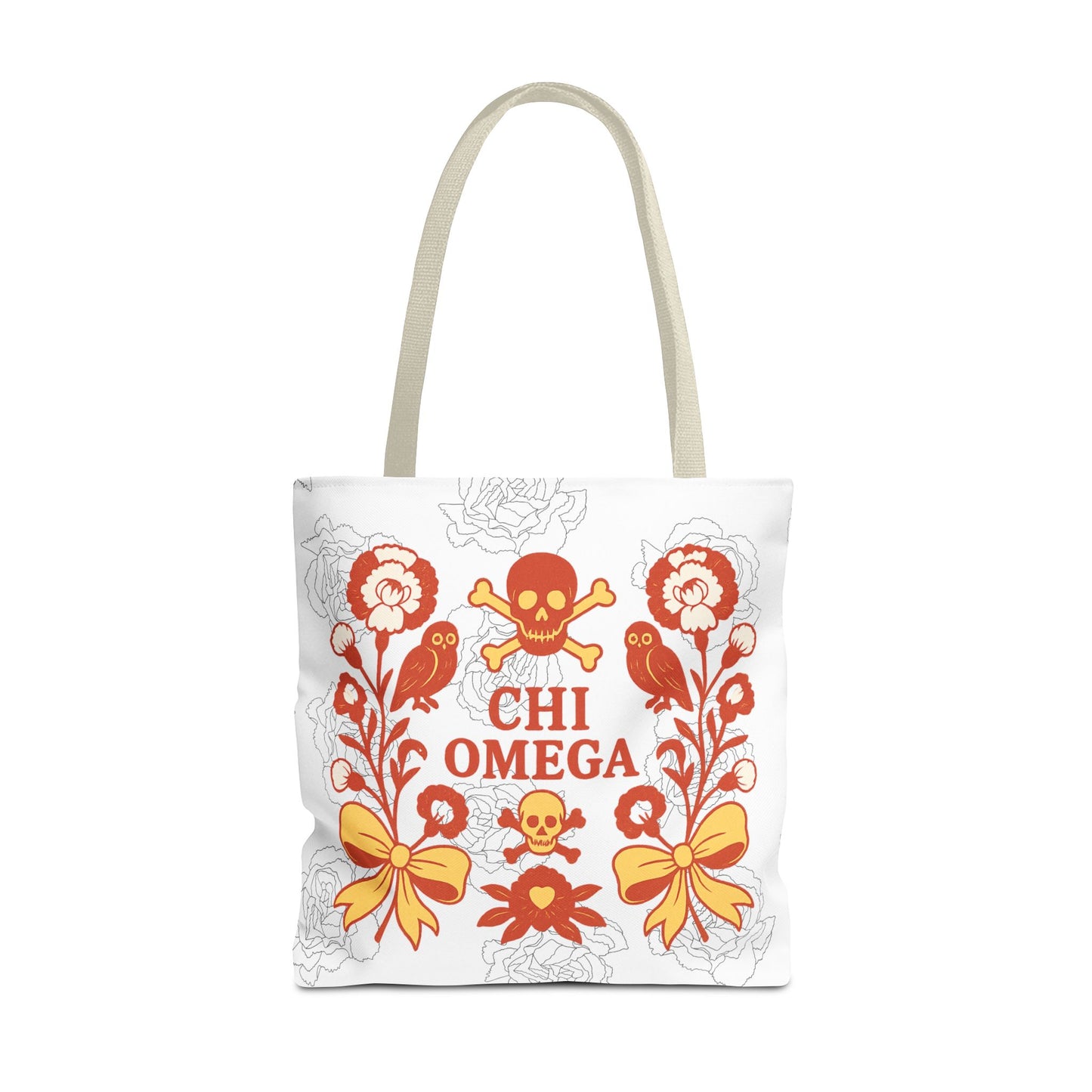 Chi Omega Floral Tote Bag