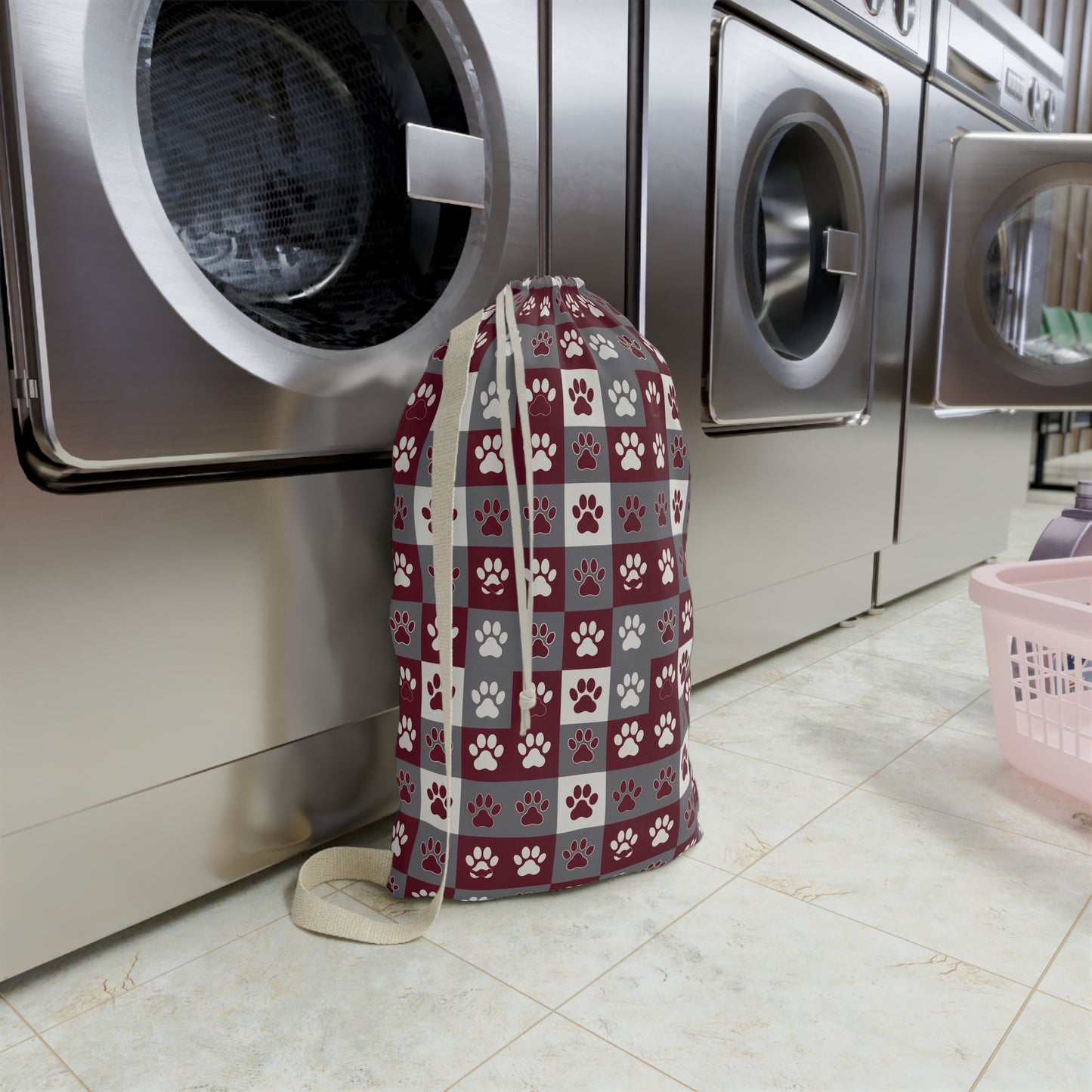Paw Print Laundry Bag –College Dorm Decor, College Student Gift, Graduation Gift, Go Dogs, Dog-Themed Home Decor