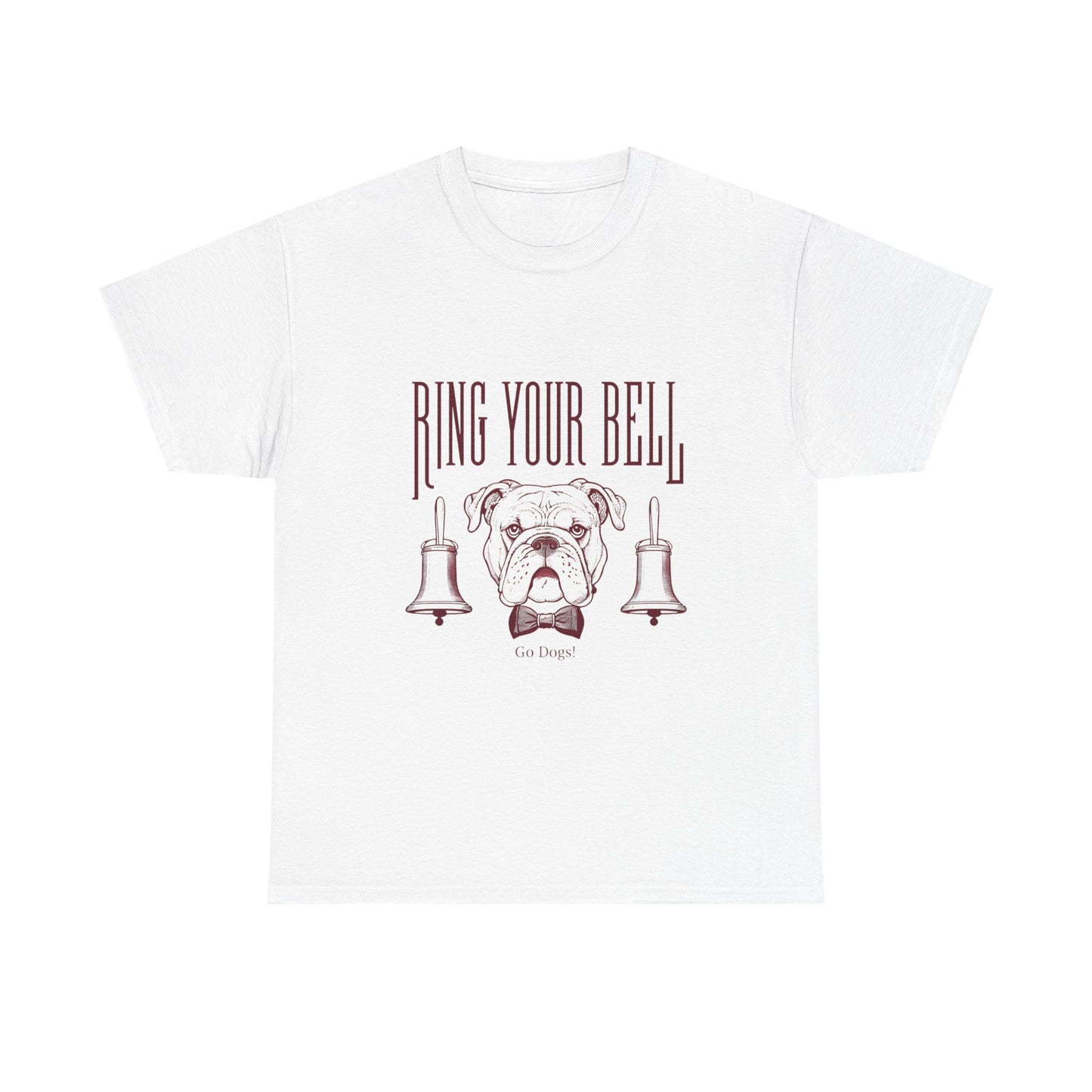Dog Lover's Unisex Heavy Cotton Tee | 'Ring Your Bell' Shirt, Bulldog Tee, Pet Owner Gift, Funny Dog Apparel, Casual Wear