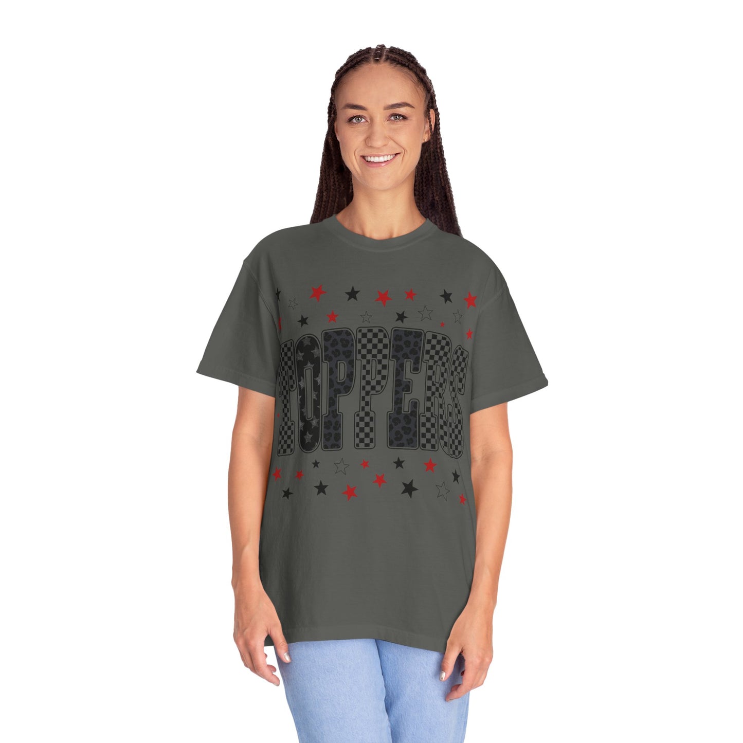 Topper Star and Checker Pattern Graphic Tee