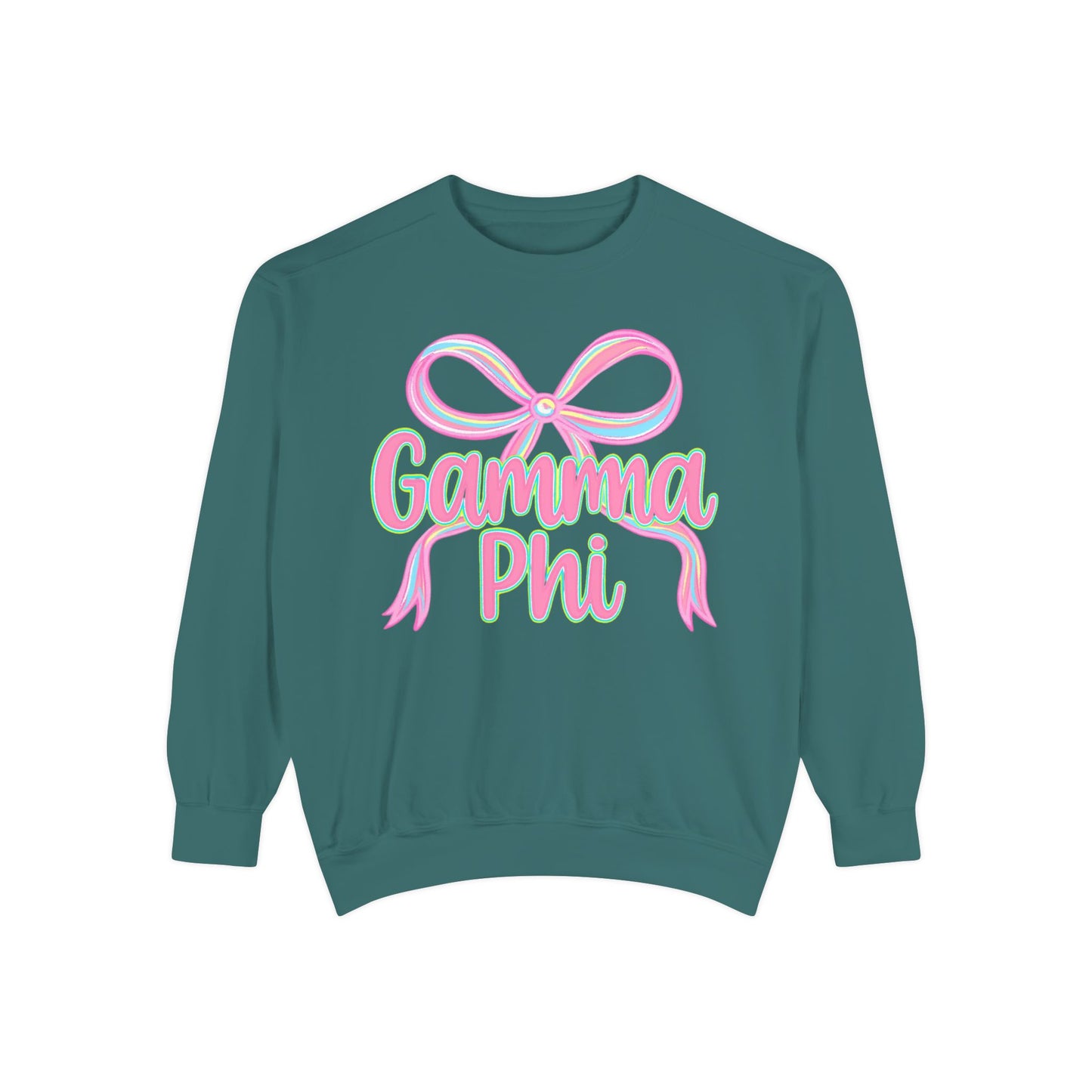 GammaPhi Garment-Dyed Sweatshirt | Cozy Sorority Sweatshirt, Unisex Apparel, Sorority Gift, Casual Wear, College Spirit Wear