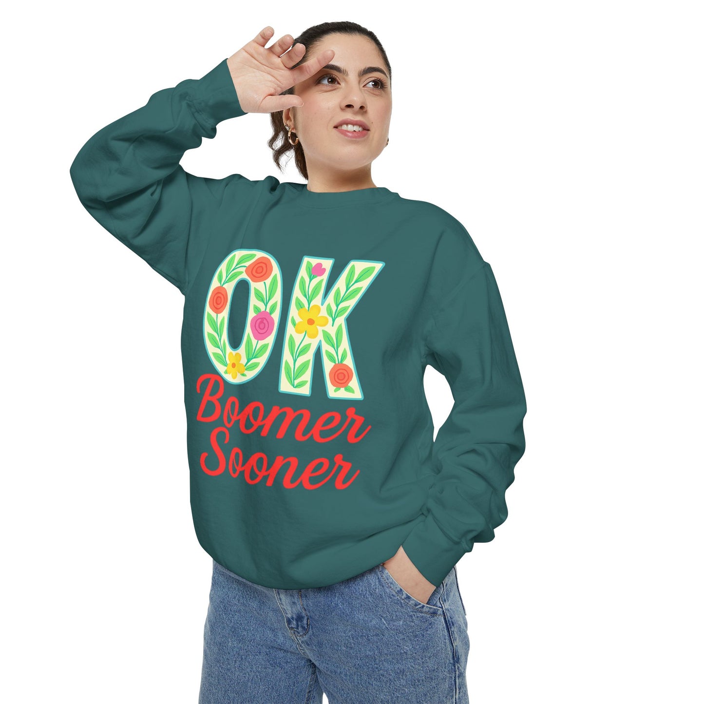 Colorful OK Boomer Sooner Unisex Sweatshirt, Casual Wear, College Apparel, Gift for Fans, Cozy Layering
