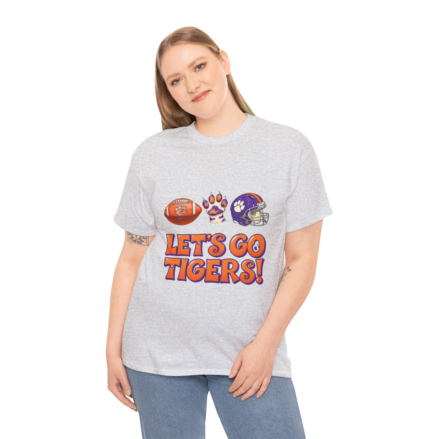 Unisex Heavy Cotton Tee - Let's Go Tigers! Sports Fan Tee, Game Day Shirt, Tailgate Apparel, Team Pride Top, College Football Gear