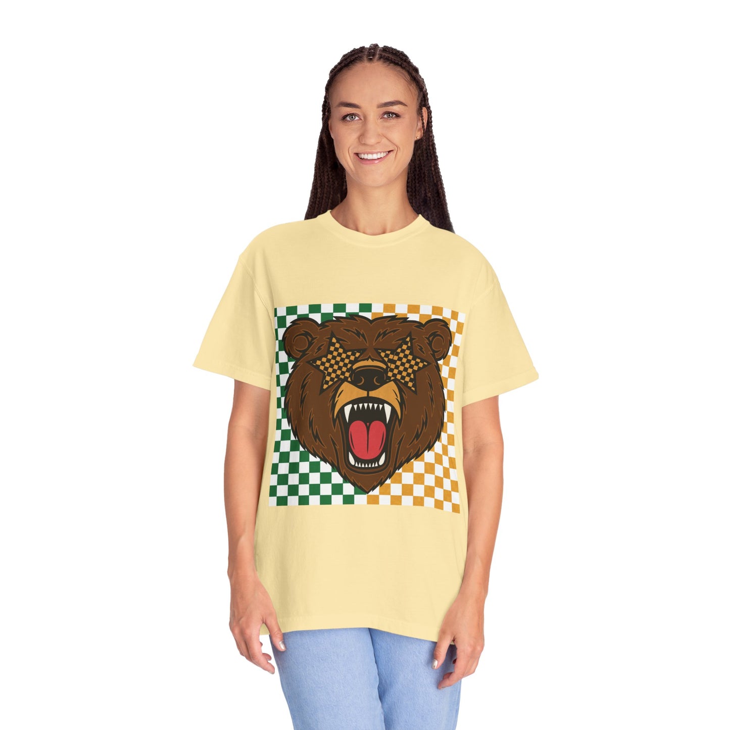 Checkered BU Bear Unisex T-shirt