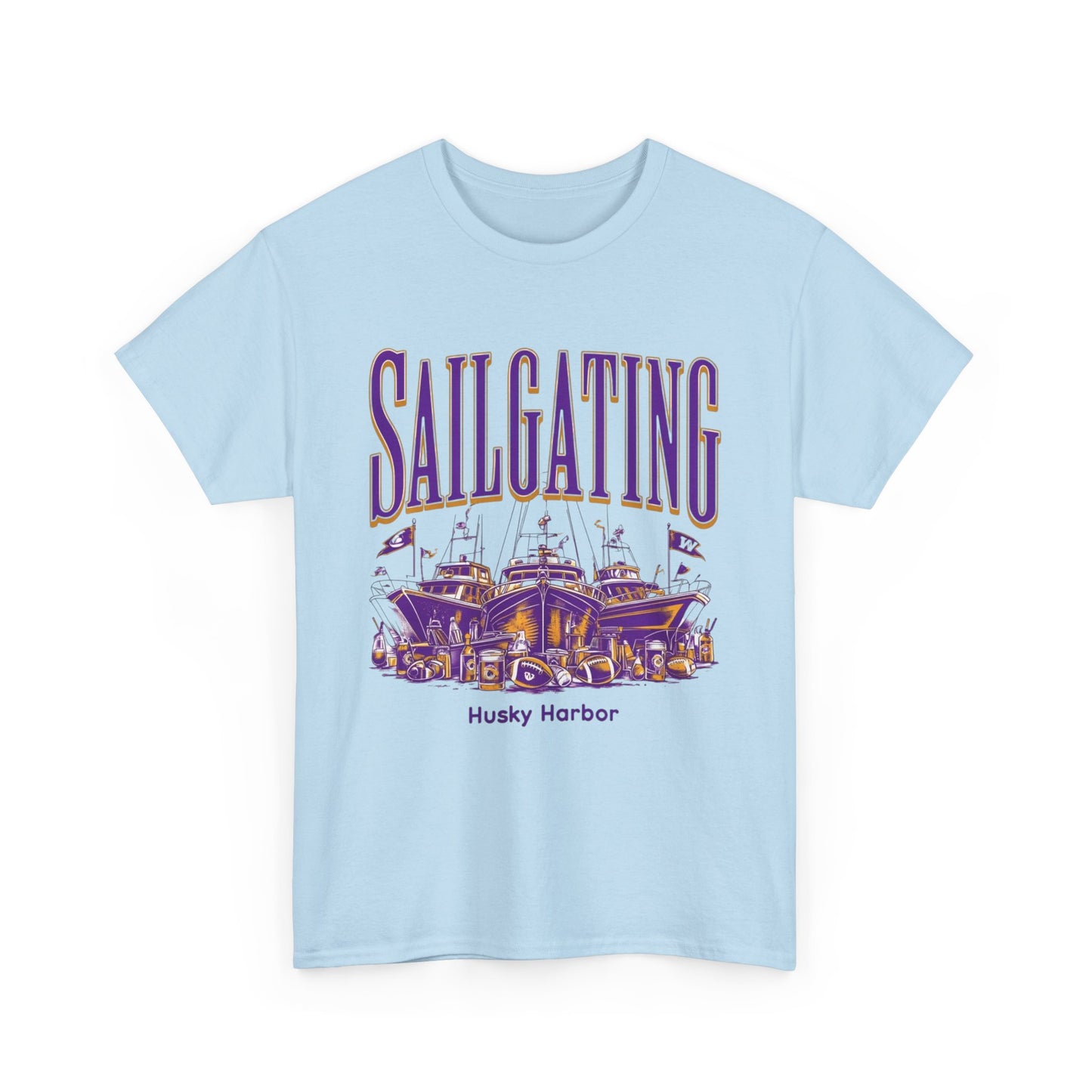 Sailgating Tee - Washington Huskies Unisex Heavy Cotton Shirt