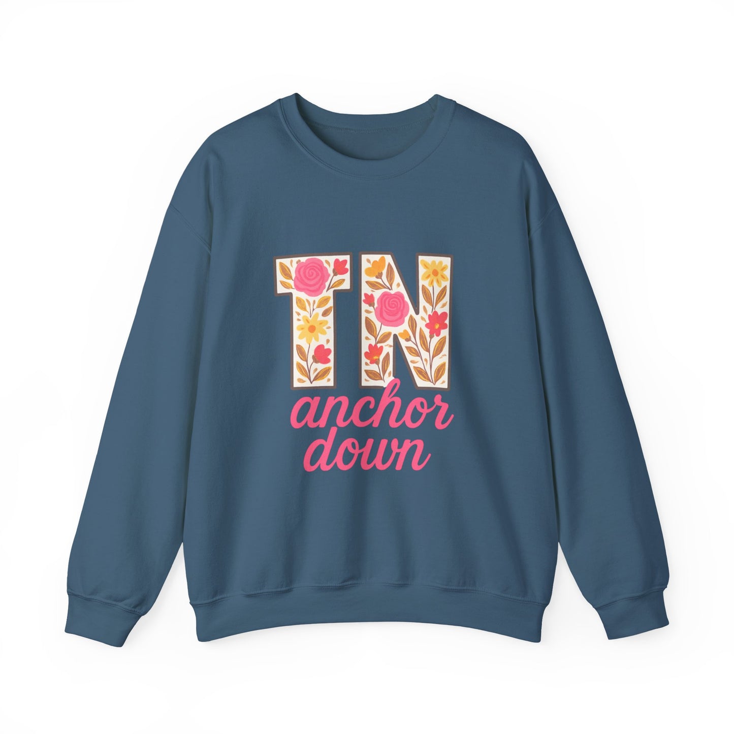 Cozy Floral Crewneck Sweatshirt with TN Design, Cute Gifts for Tennessee Fans, Casual Fall Wear, Perfect for Holidays & Gatherings