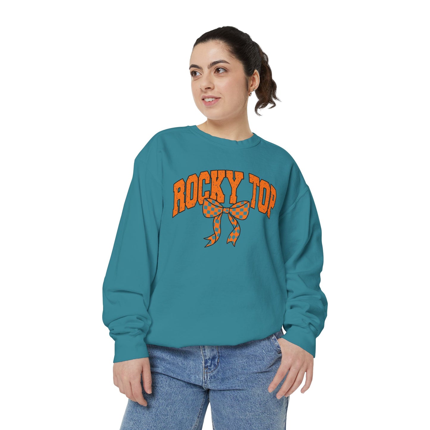 Rocky Top Bow Sweatshirt — Tennessee Checkerboard Vintage Crewneck