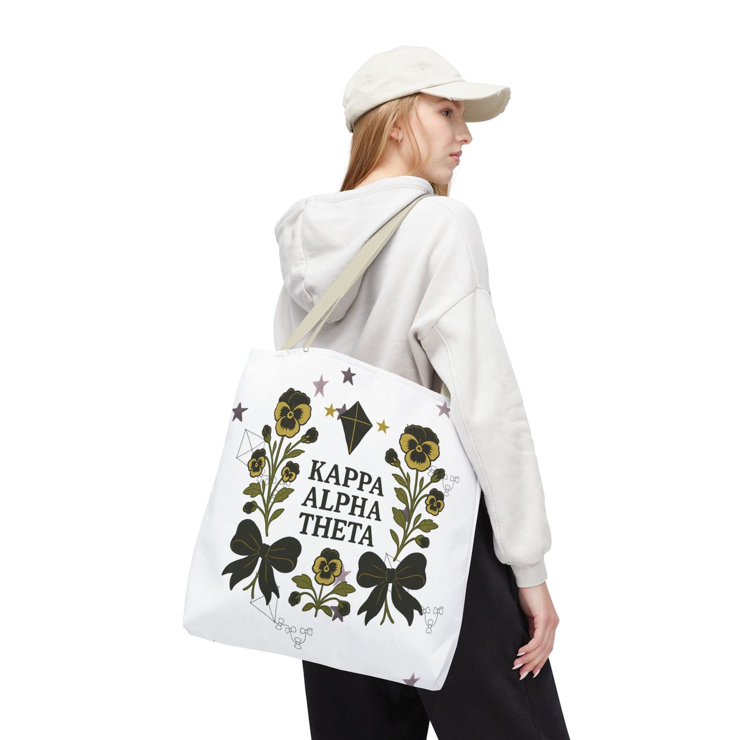 Floral Sorority Tote Bag | Kappa Alpha Theta, Eco-Friendly Bag, Gift for Sisters, College Accessory, Summer Outing Bag
