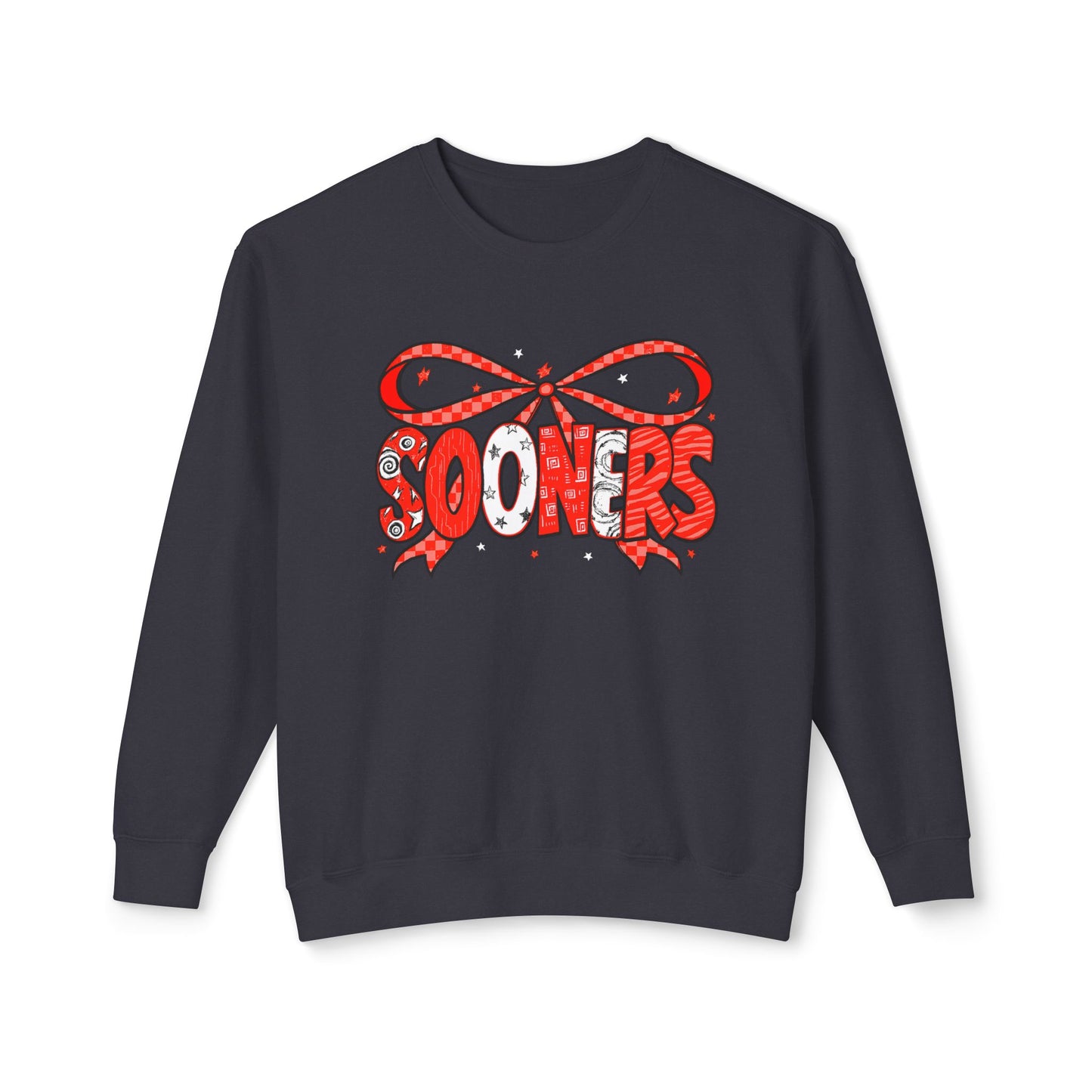 Festive Crewneck Sweatshirt with Cheerful Bow Design