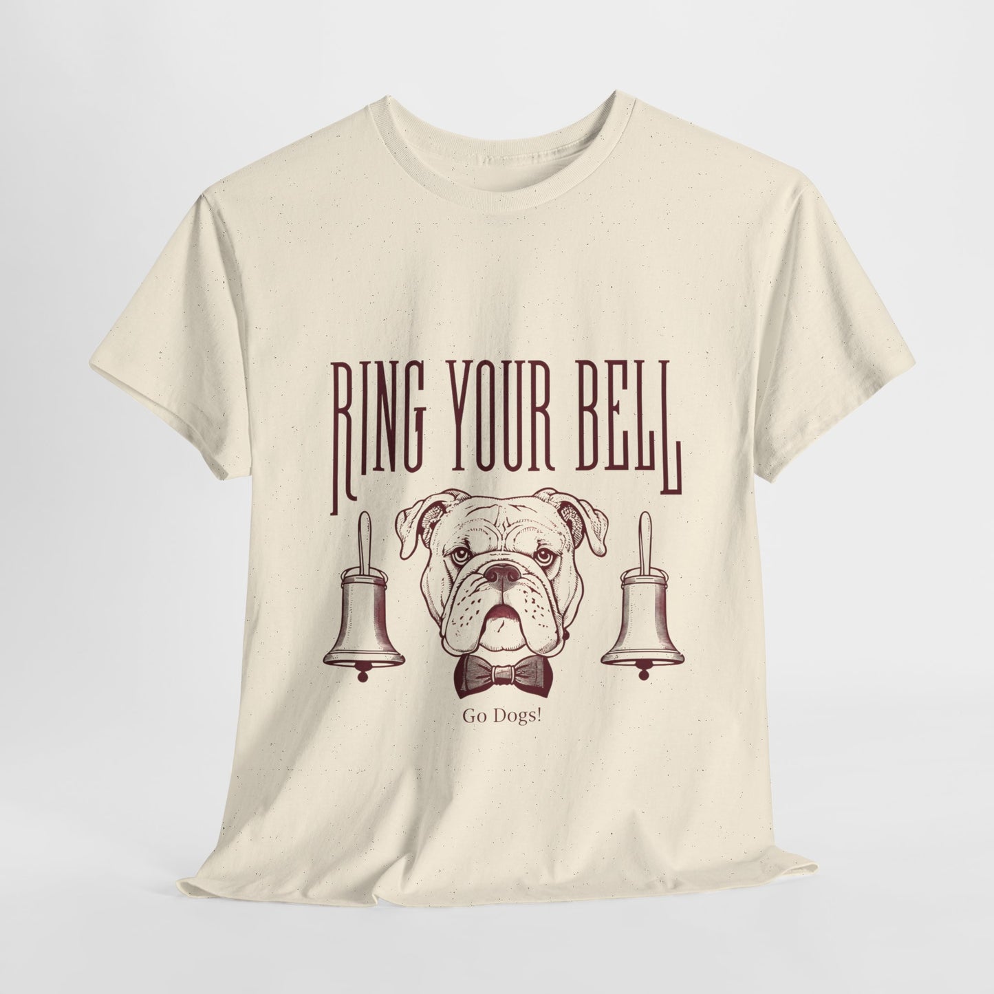 Dog Lover's Unisex Heavy Cotton Tee | 'Ring Your Bell' Shirt, Bulldog Tee, Pet Owner Gift, Funny Dog Apparel, Casual Wear