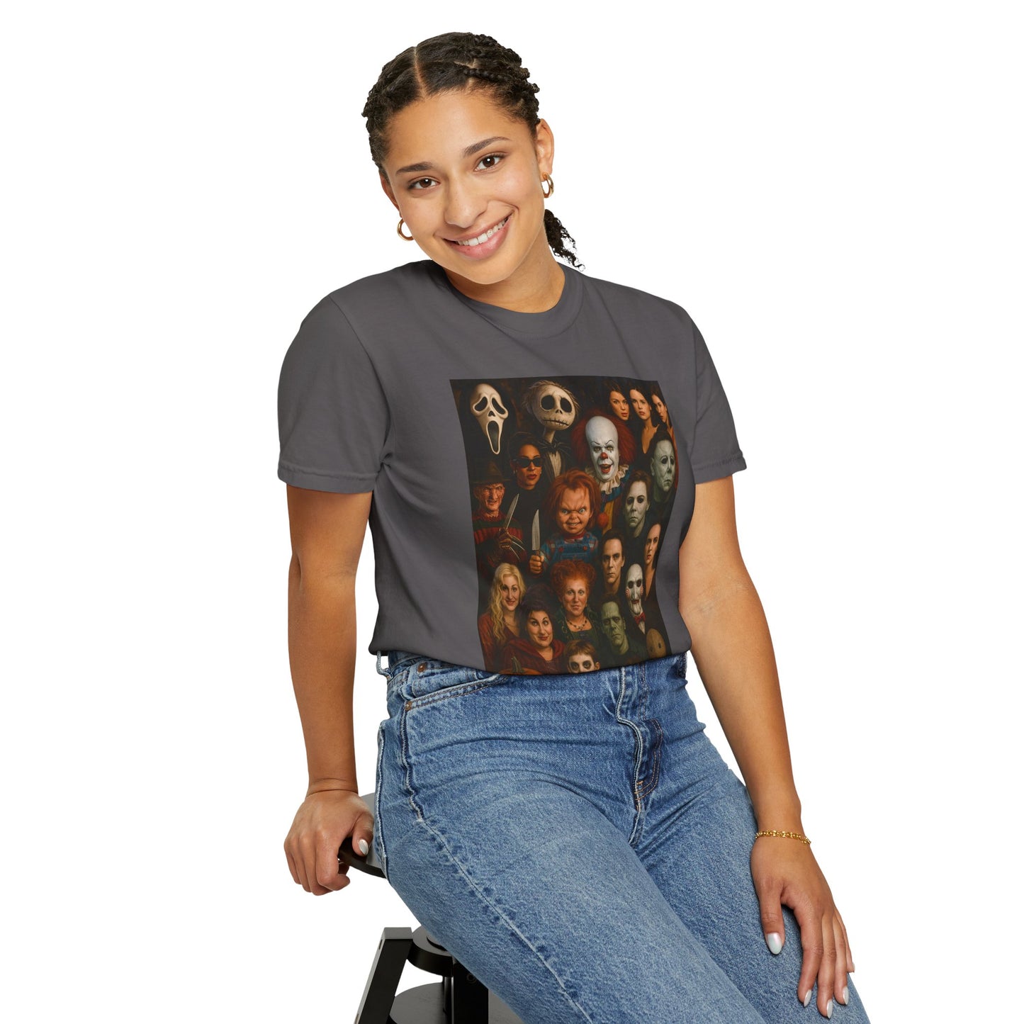 Spooky Halloween T-Shirt | Unisex Garment-Dyed Tee Featuring Iconic Horror Movie Characters, Perfect for Halloween Parties, Horror [...]