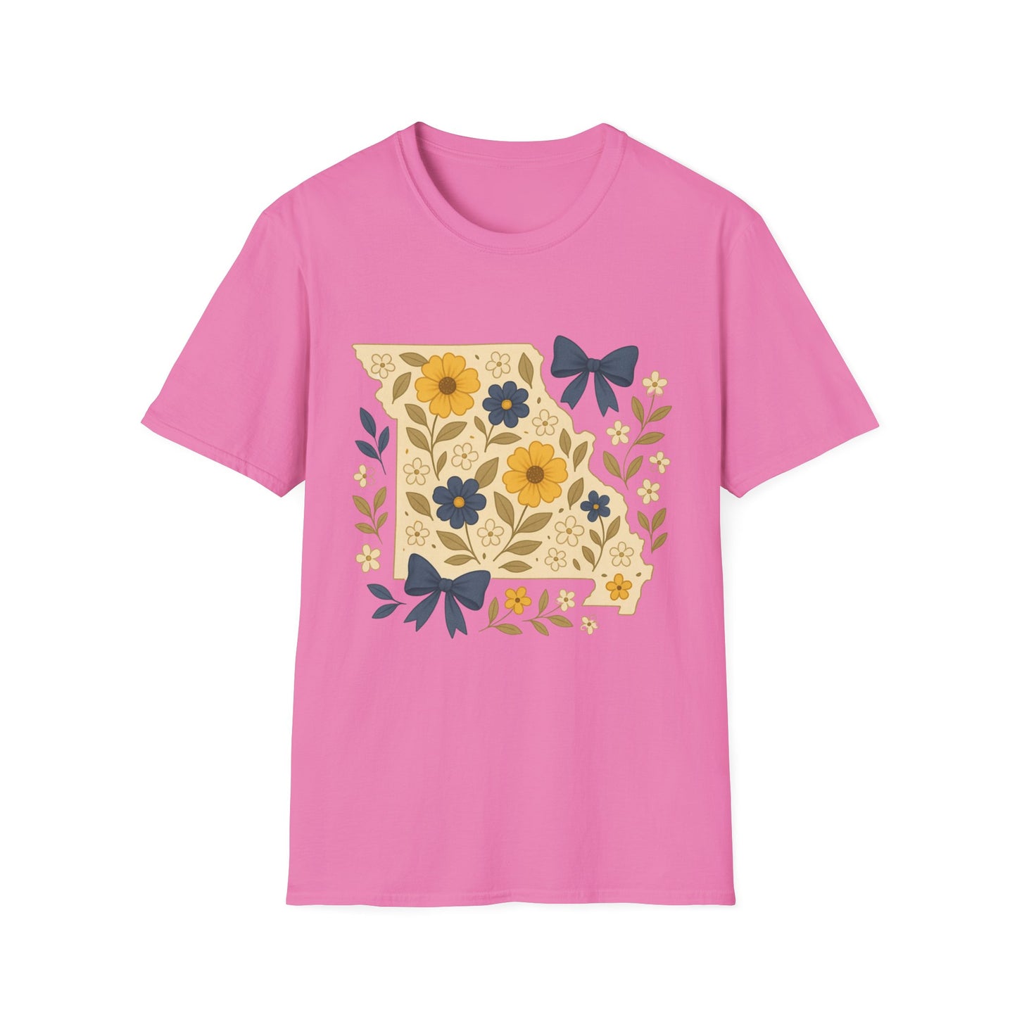 Missouri Floral Unisex T-Shirt, Softstyle Tee, Gift for Her, Spring Fashion, Casual Wear, Personalized Shirt, Eco-Friendly Apparel