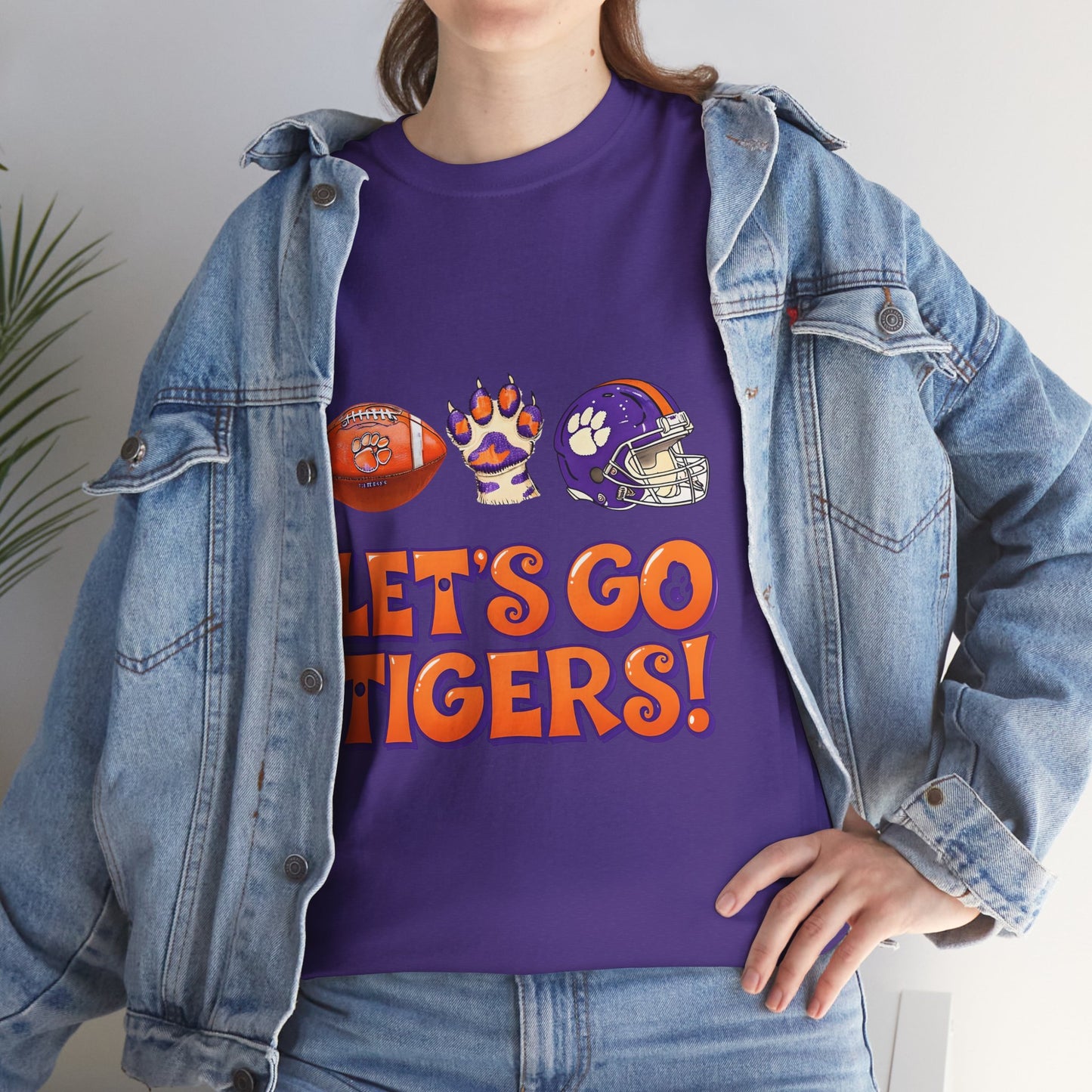 Unisex Heavy Cotton Tee - Let's Go Tigers! Sports Fan Tee, Game Day Shirt, Tailgate Apparel, Team Pride Top, College Football Gear