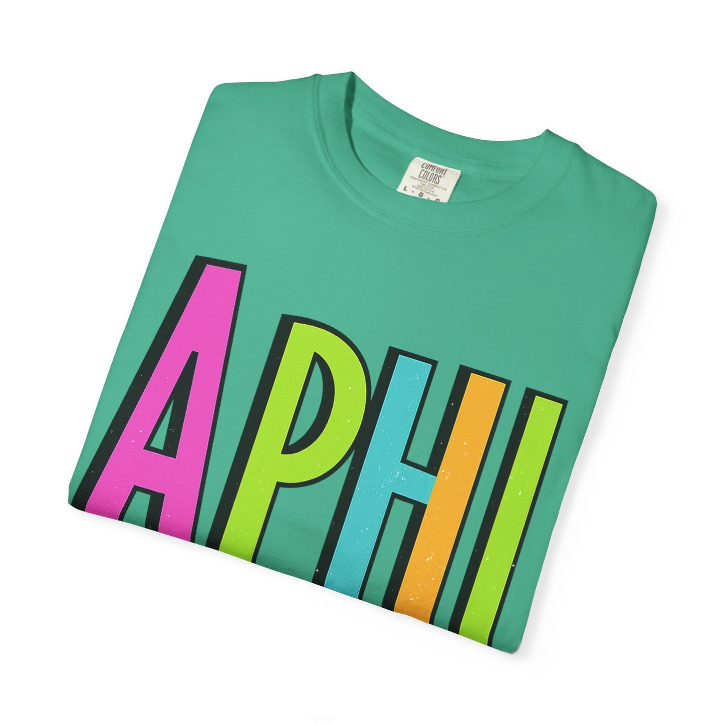 Checkered Neon Alpha P Colorful Graphic Unisex T-Shirt