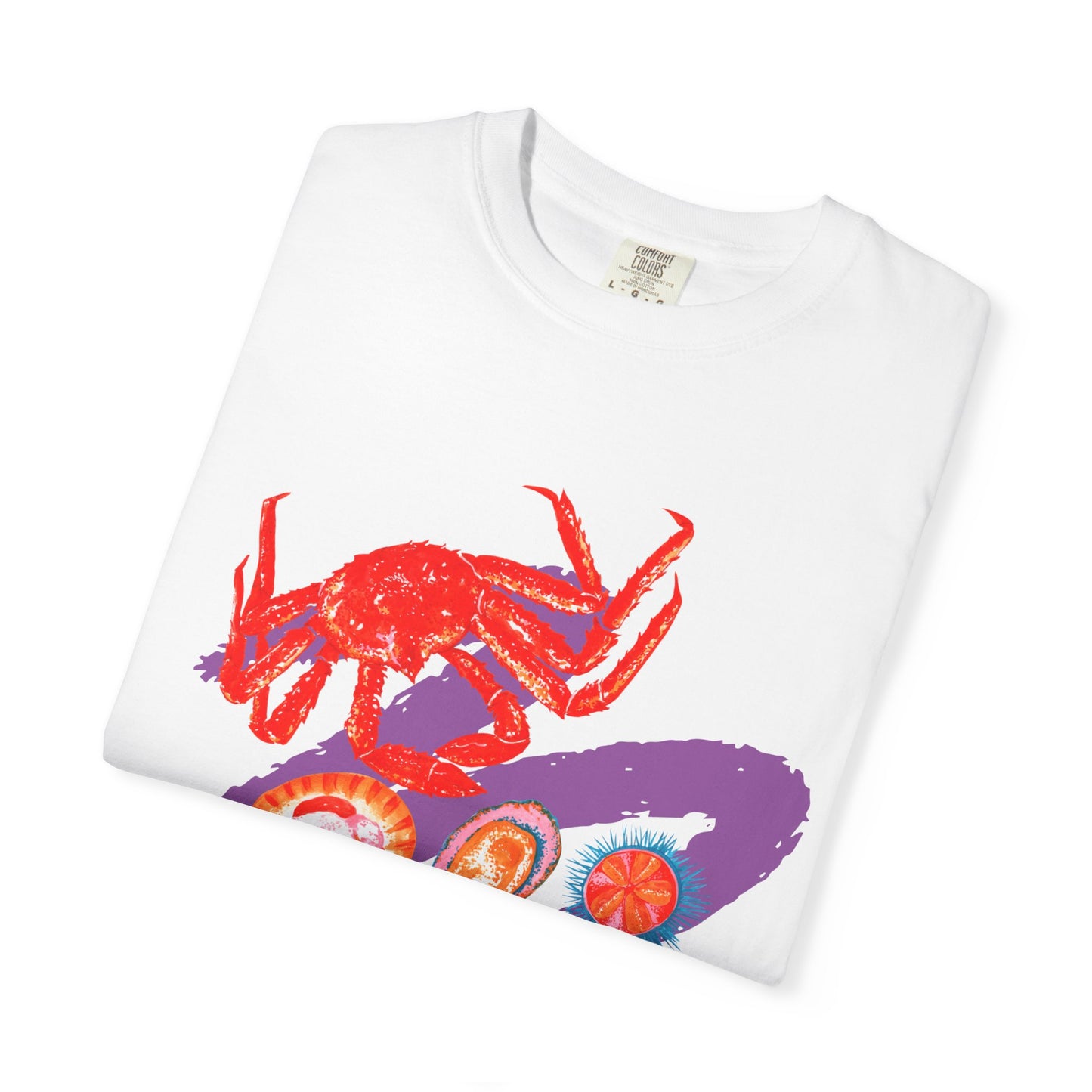 Comfort Colors Vibrant Seafood T-Shirt, French Coastal Tee, Distressed Shirt, Oversized Coquette Aesthetic, Nautical Style