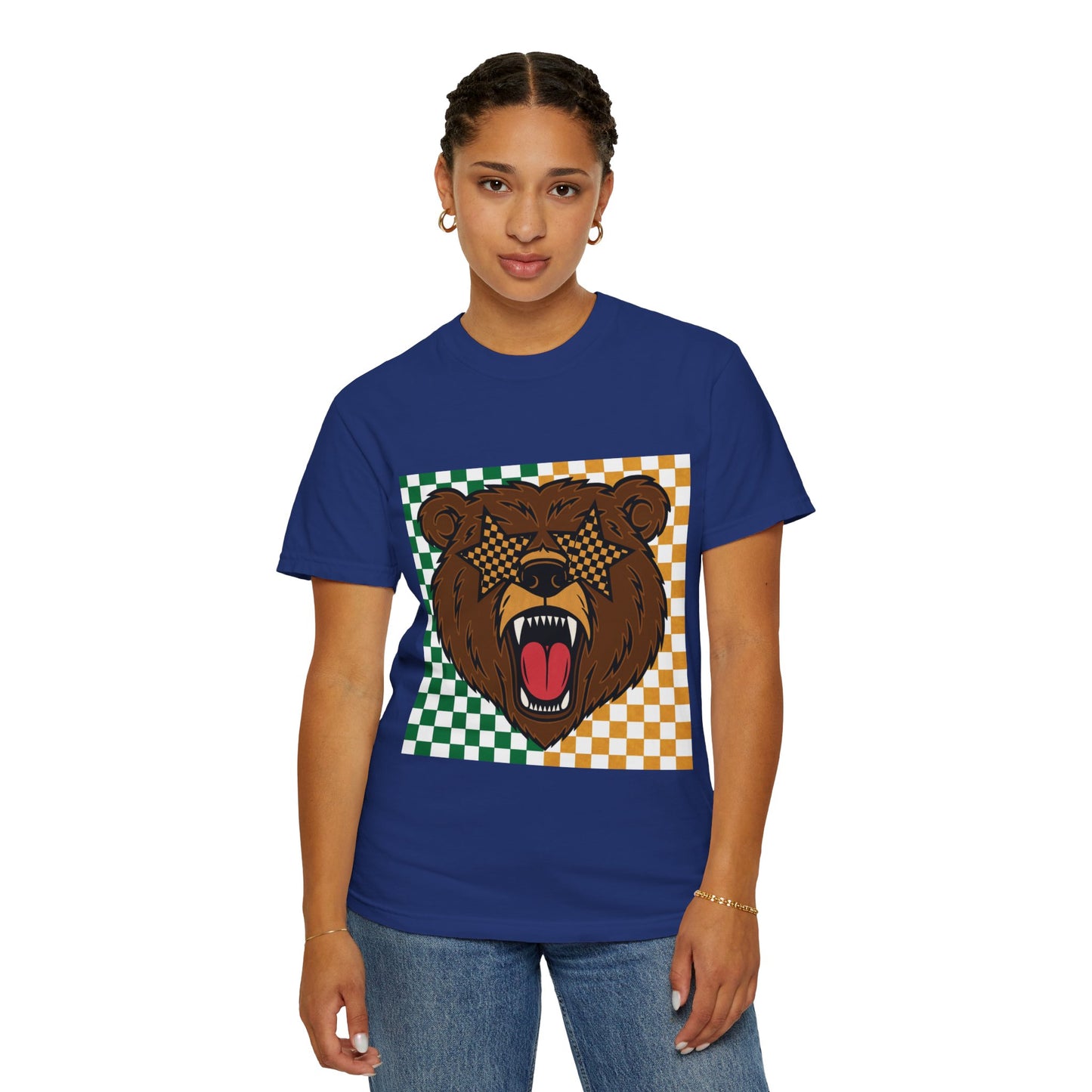 Checkered BU Bear Unisex T-shirt