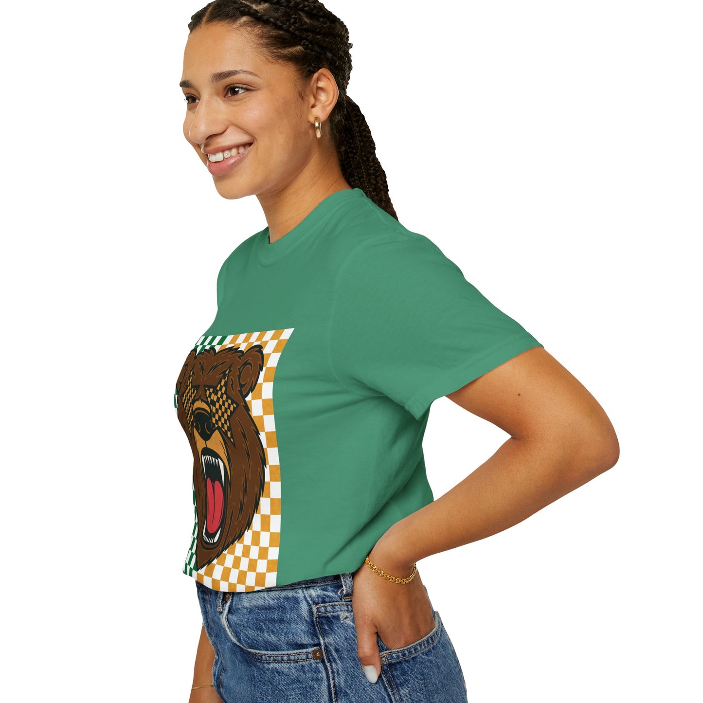 Checkered BU Bear Unisex T-shirt