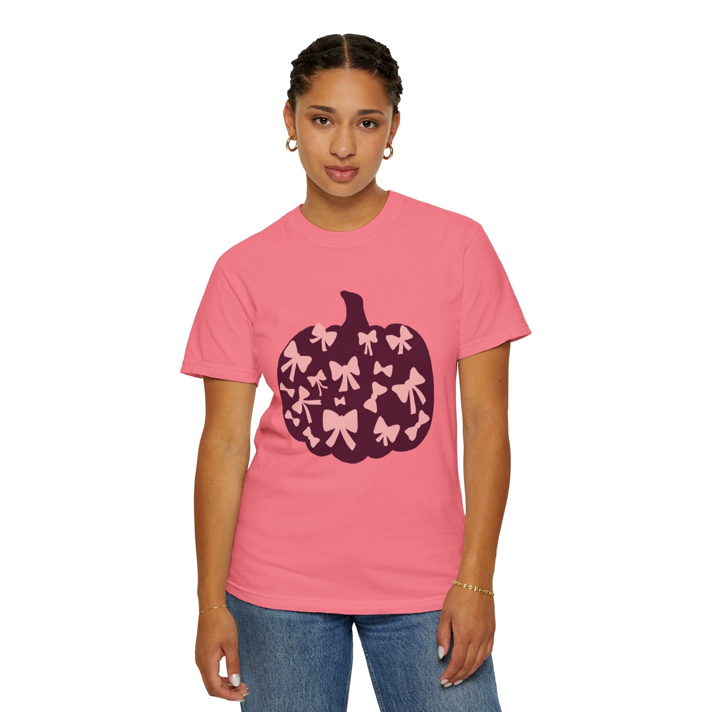 Pumpkin Bow Graphic Tee | Unisex Fall T-Shirt, Halloween Top, Cute Autumn Shirt, Gift for Her, Festival Wear